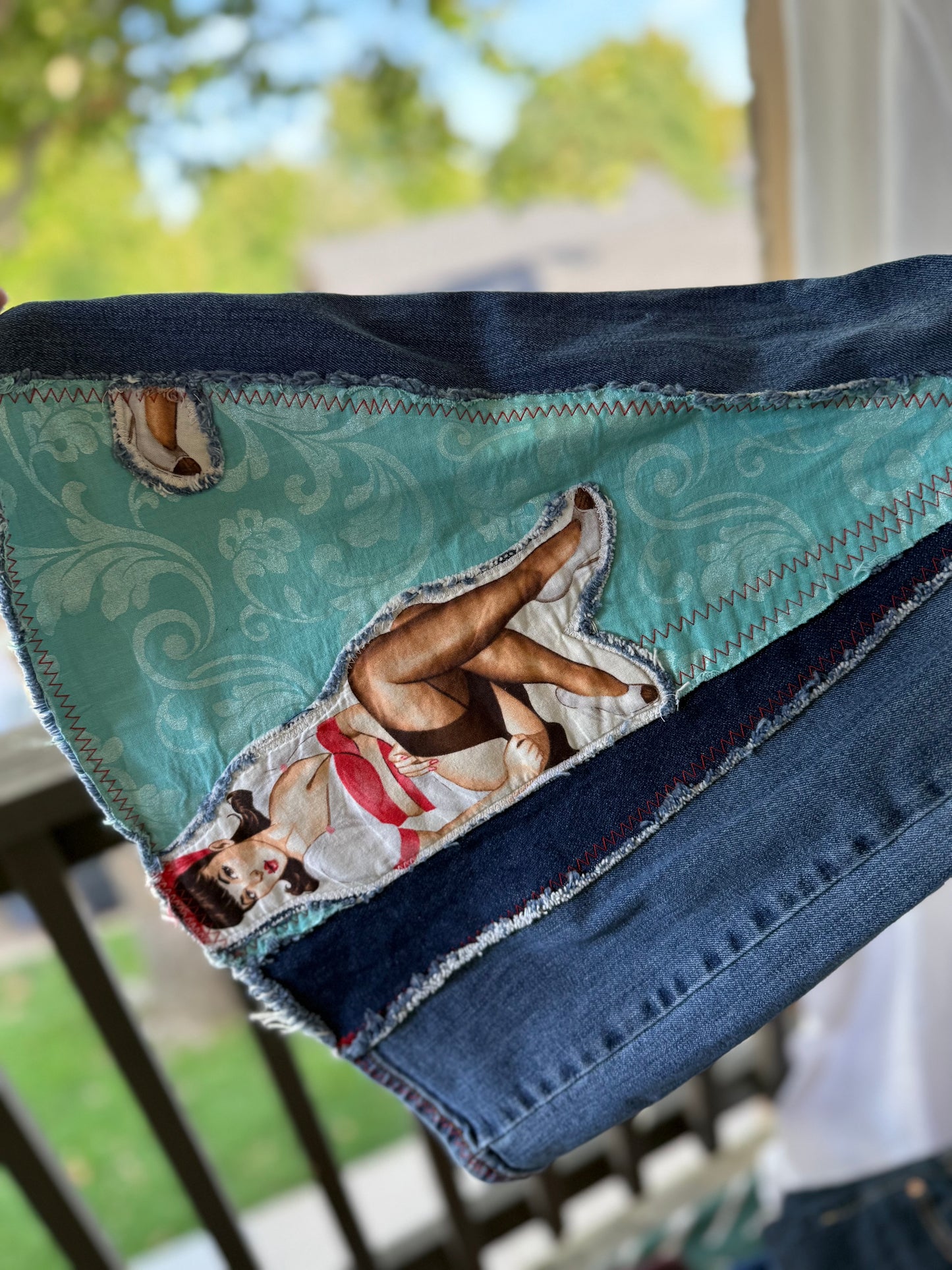Pin-Up Bell Bottom Jeans (size 10) – Retro Glam Statement Pants