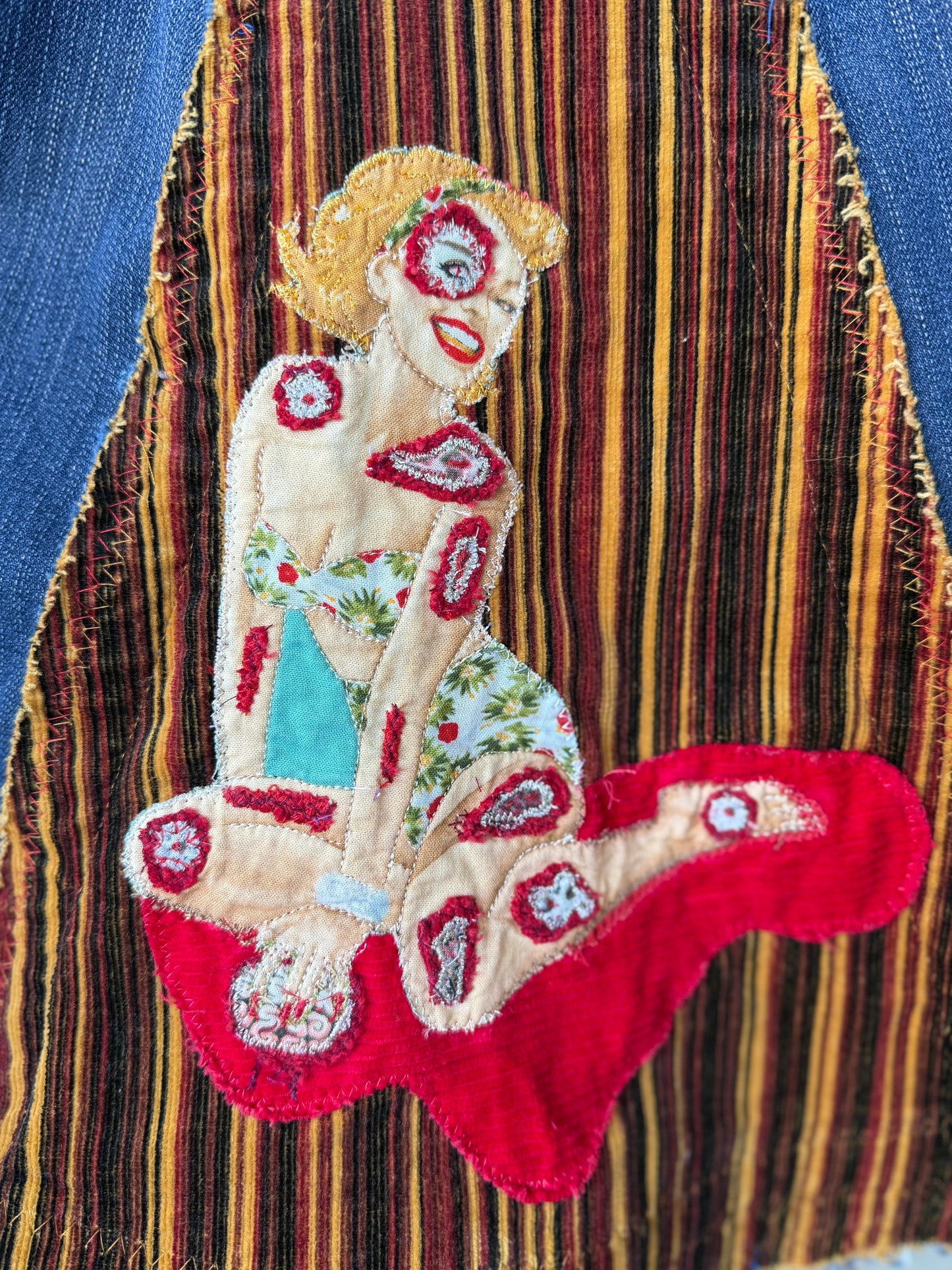 Zombie Beach Model Corduroy Bell Bottom Jeans — Upcycled Vintage Denim (Men’s 34x30)