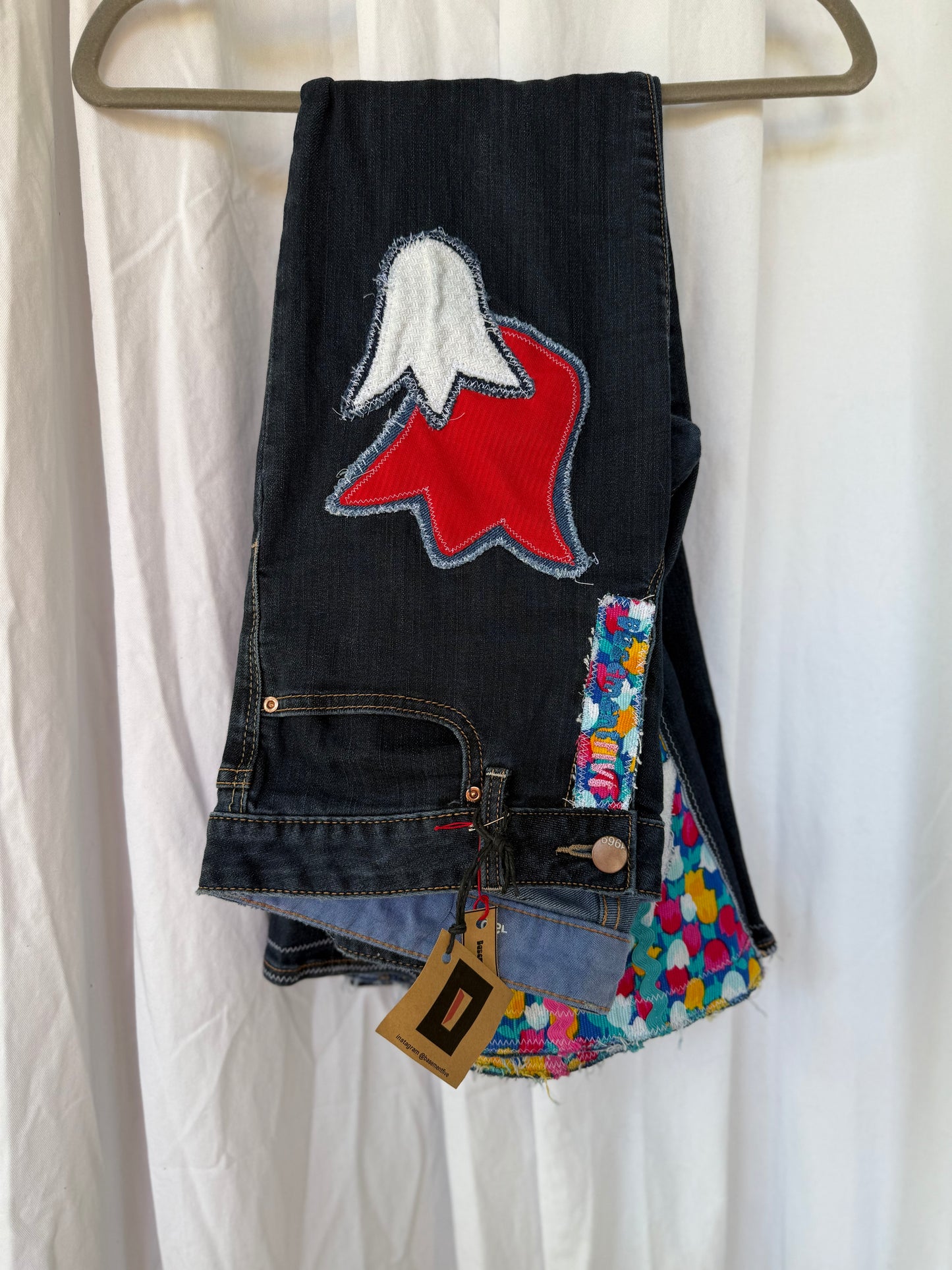 Floral Bell Bottom Jeans (size 10)– Bold Retro Style