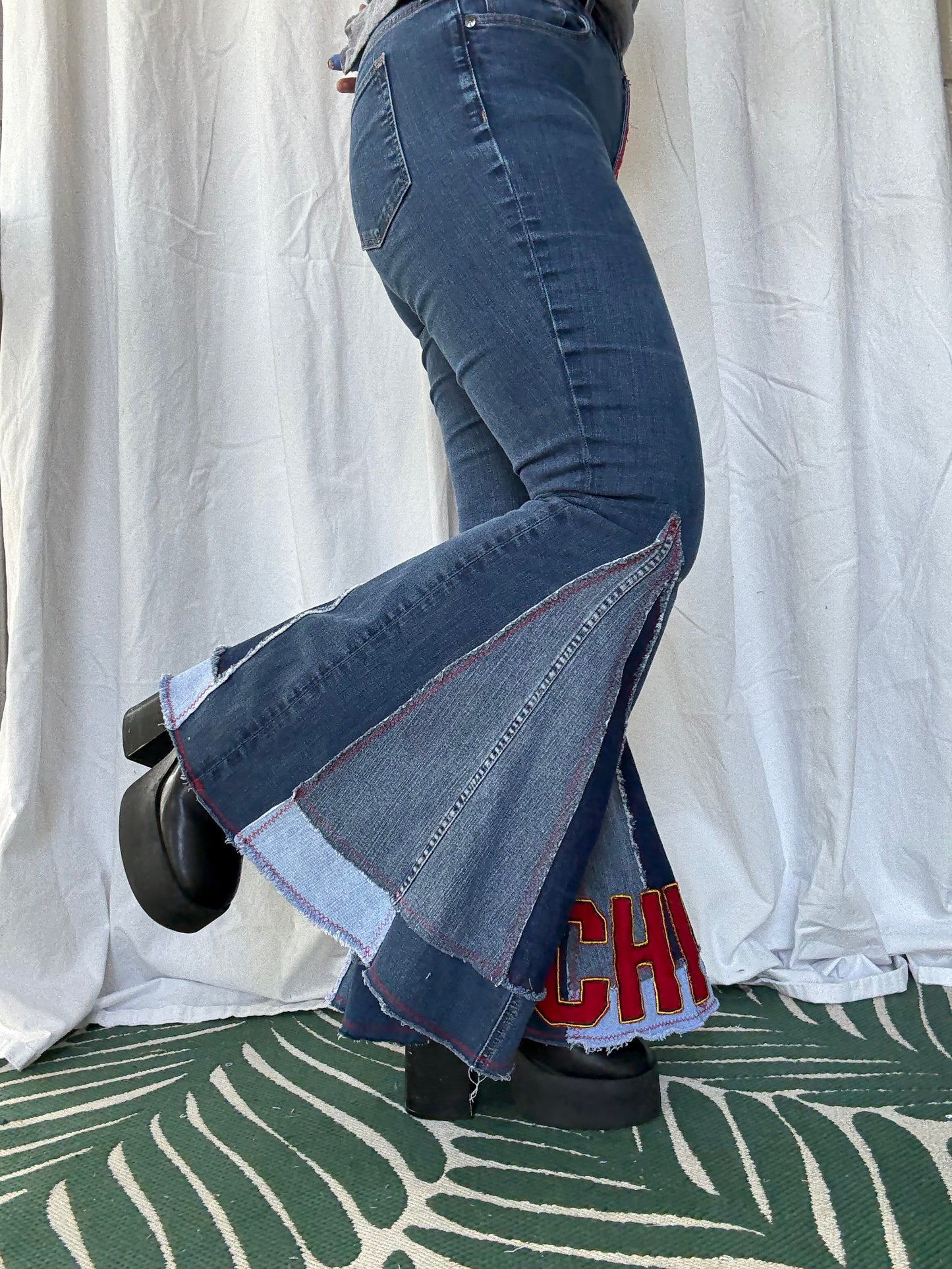 Kansas City Chiefs Bell Bottom Jeans (size 10) – Handmade Flare