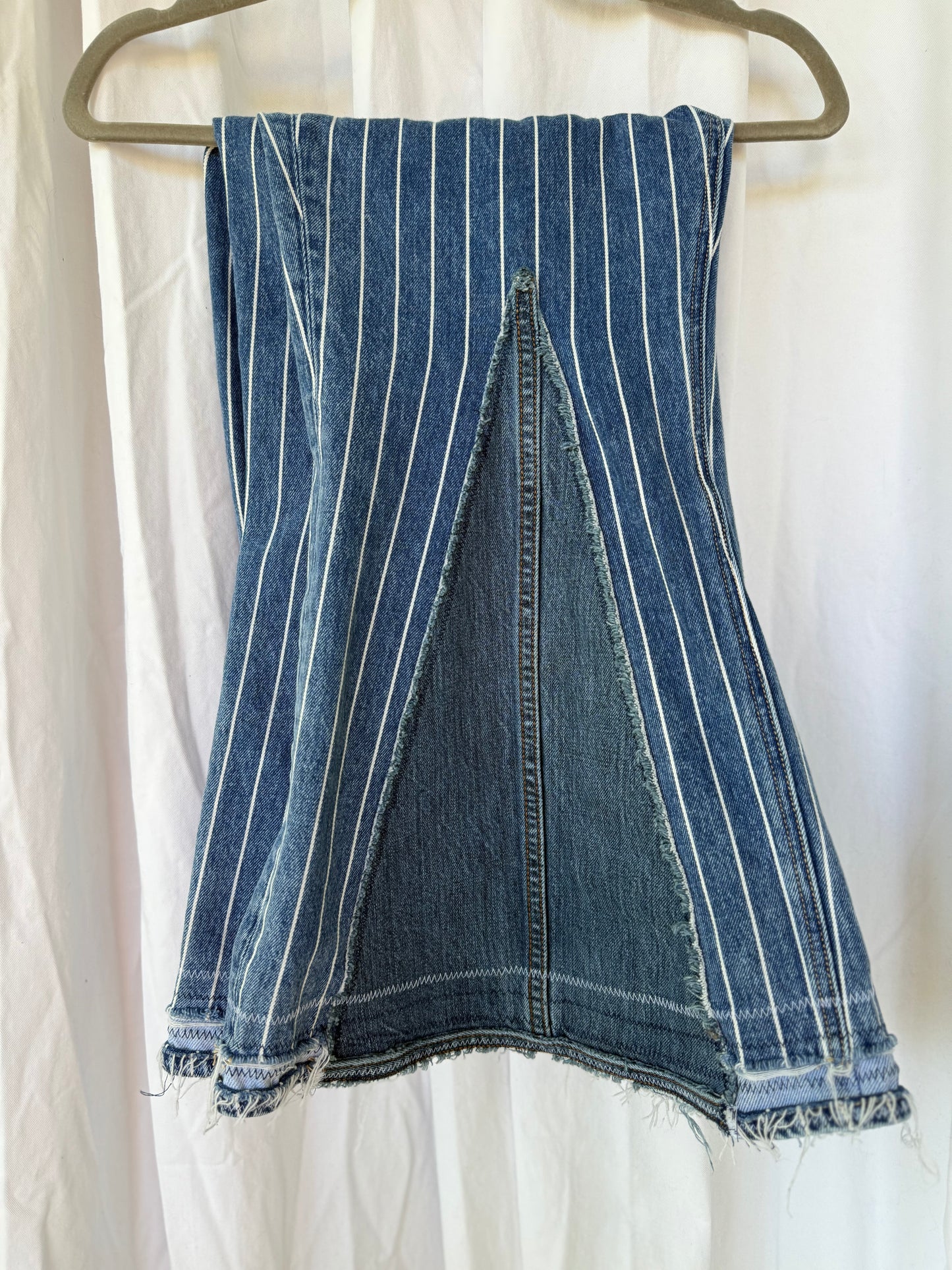 Pinstripe Bell Bottom Jeans – Western Revival Style (size 12)