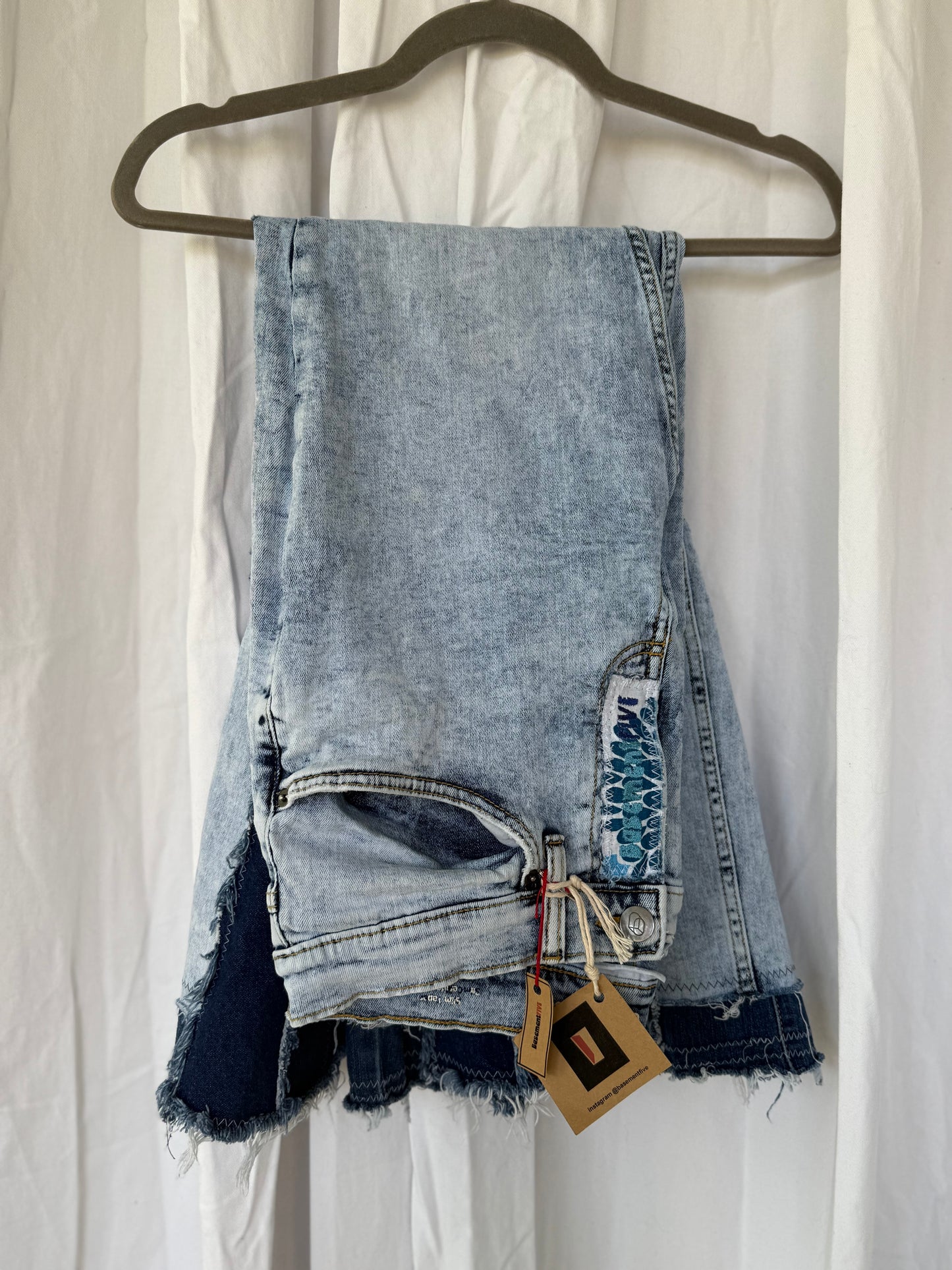 Western Boho Skull Appliqué Bell Bottoms (size 10)
