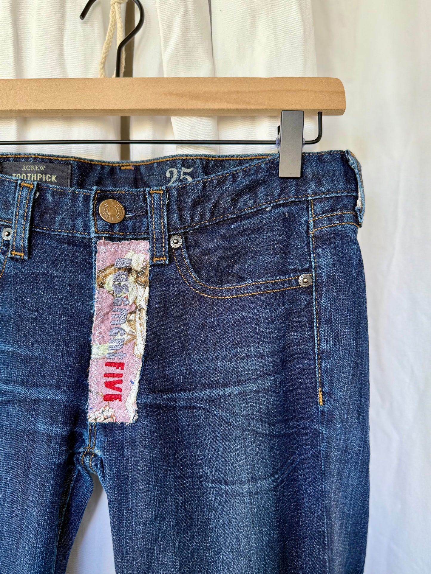Retro Zombie Pin-Up Upcycled Bell Bottom Jeans ( size 1)