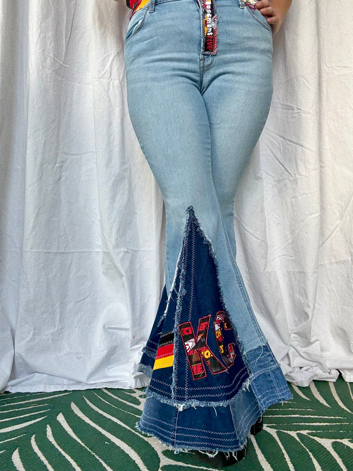 Chiefs Bell Bottom Jeans (size 12) – Light Wash Handmade Flare