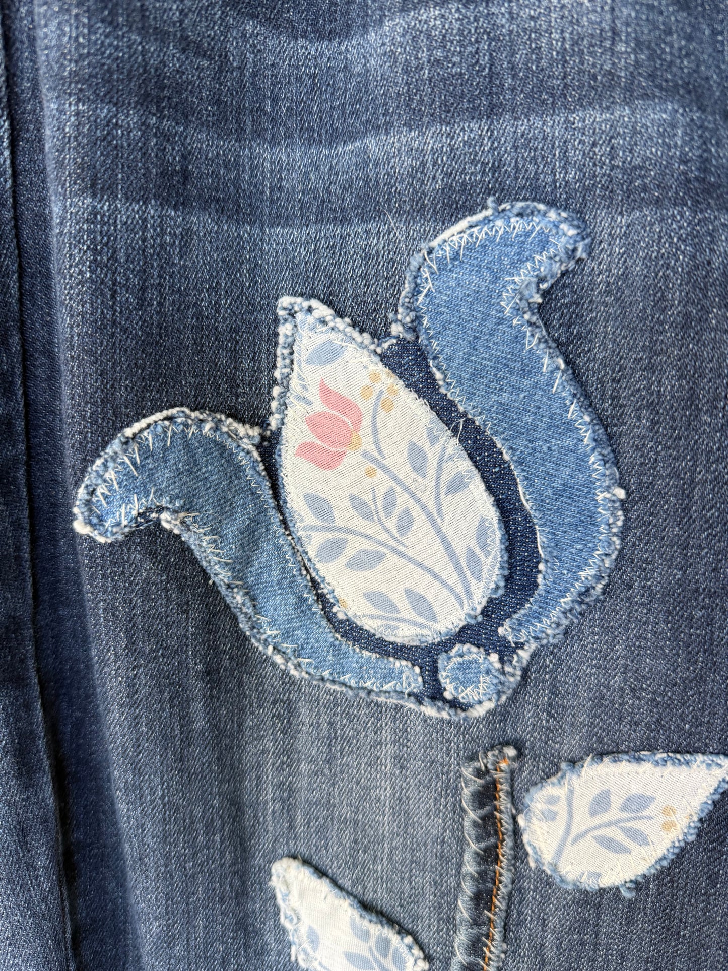 Floral Bell Bottom Jeans (size 12) – Romantic Vintage Style