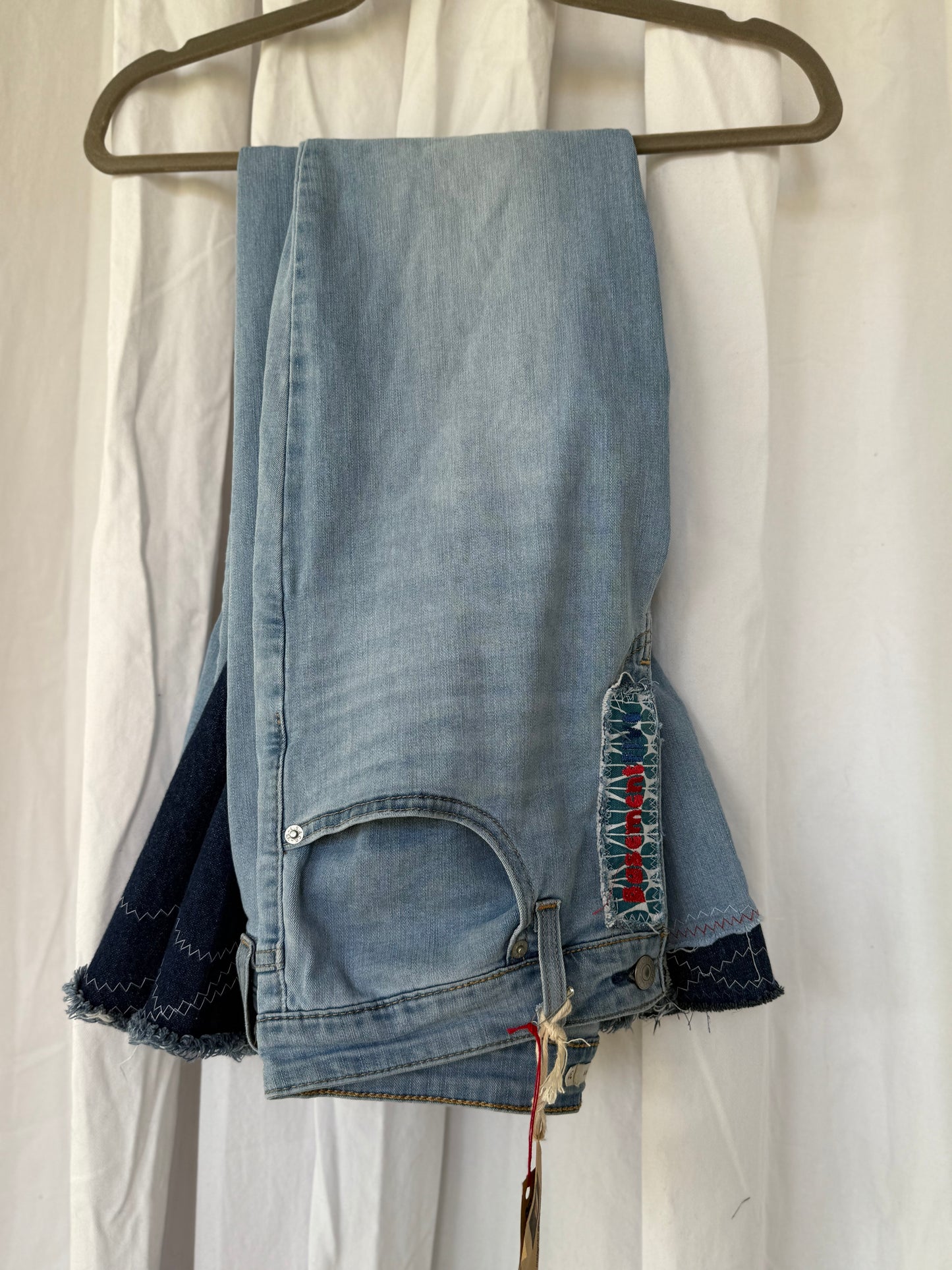 “Shark” Bell Bottom Jeans – Light Wash Denim
