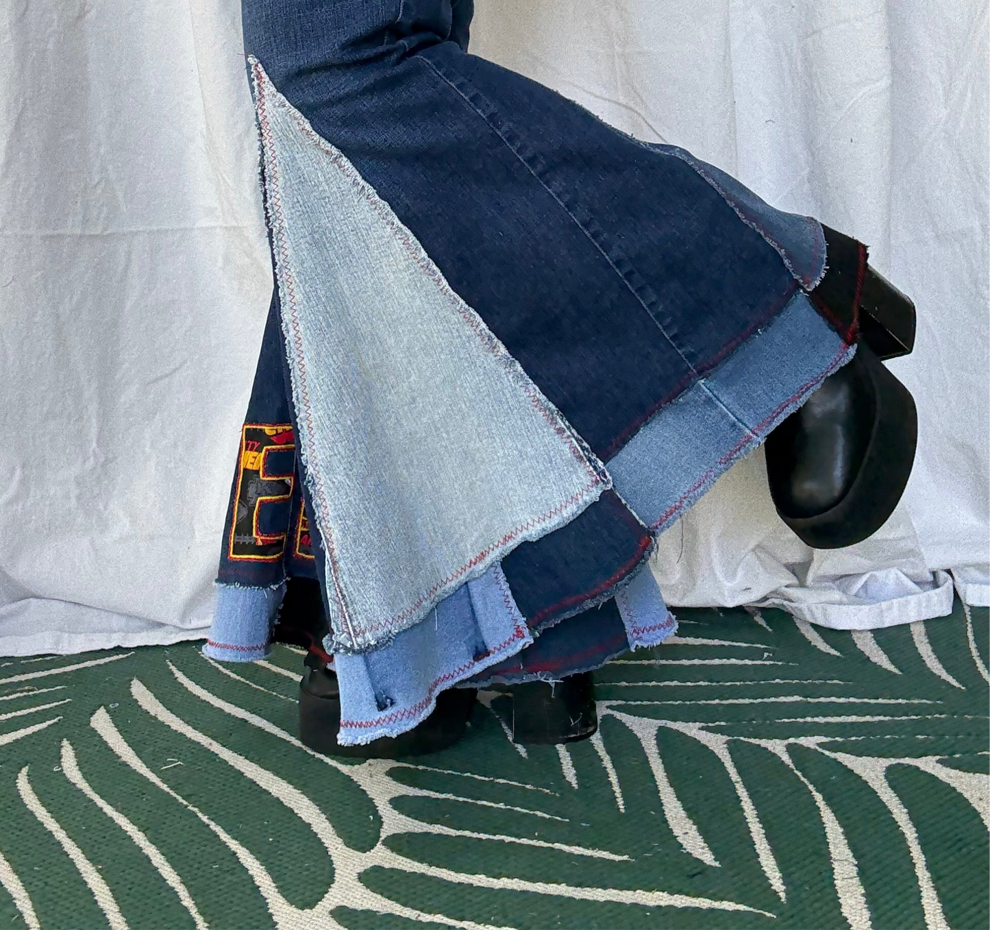 Kansas City Bell Bottom Jeans (size 20) – Retro Patchwork Flare