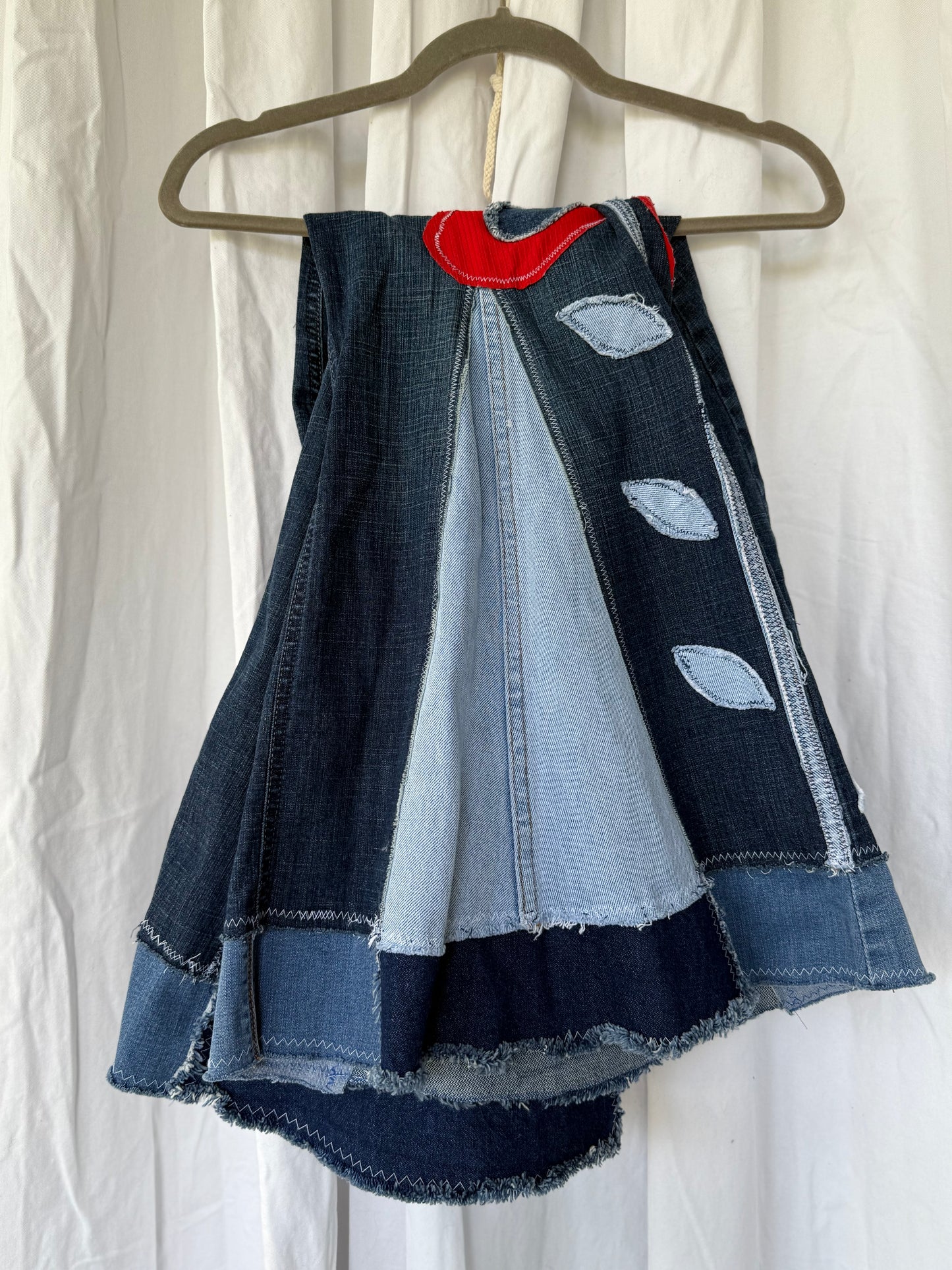 Retro Side Flower Bell Bottom Jeans (size 24) – Handmade Upcycled Denim
