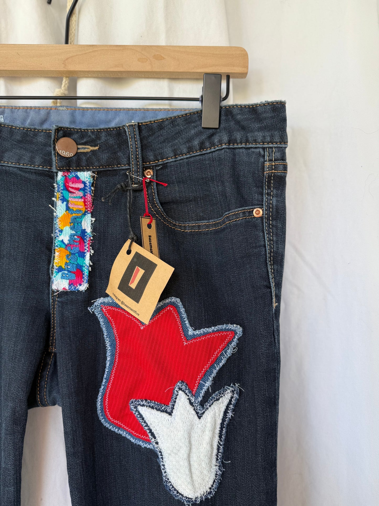 Floral Bell Bottom Jeans (size 10)– Bold Retro Style