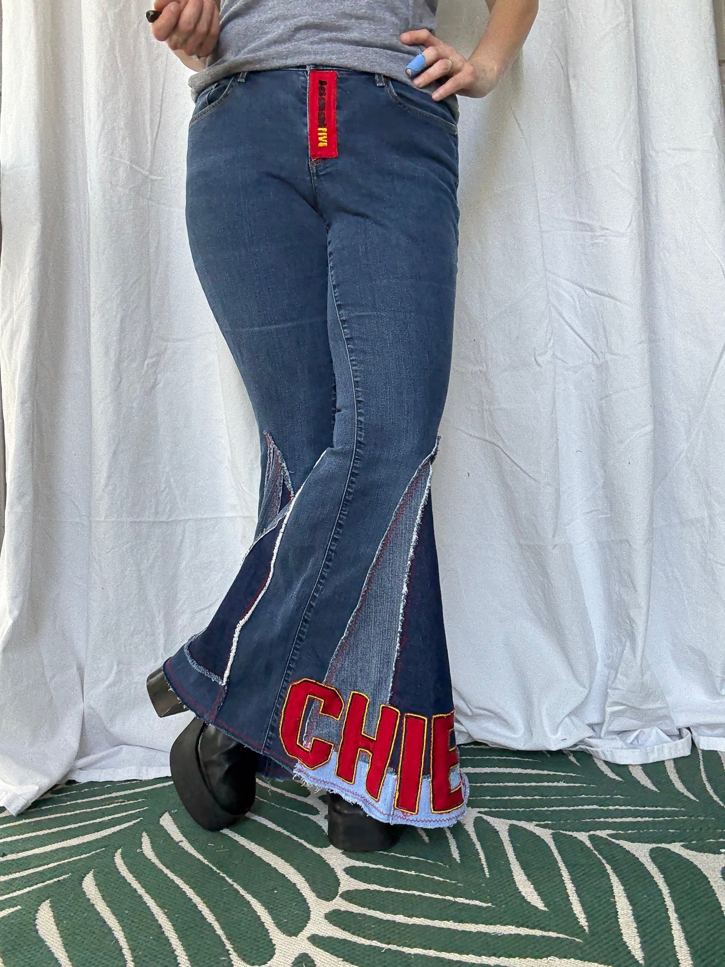 Kansas City Chiefs Bell Bottom Jeans (size 10) – Handmade Flare