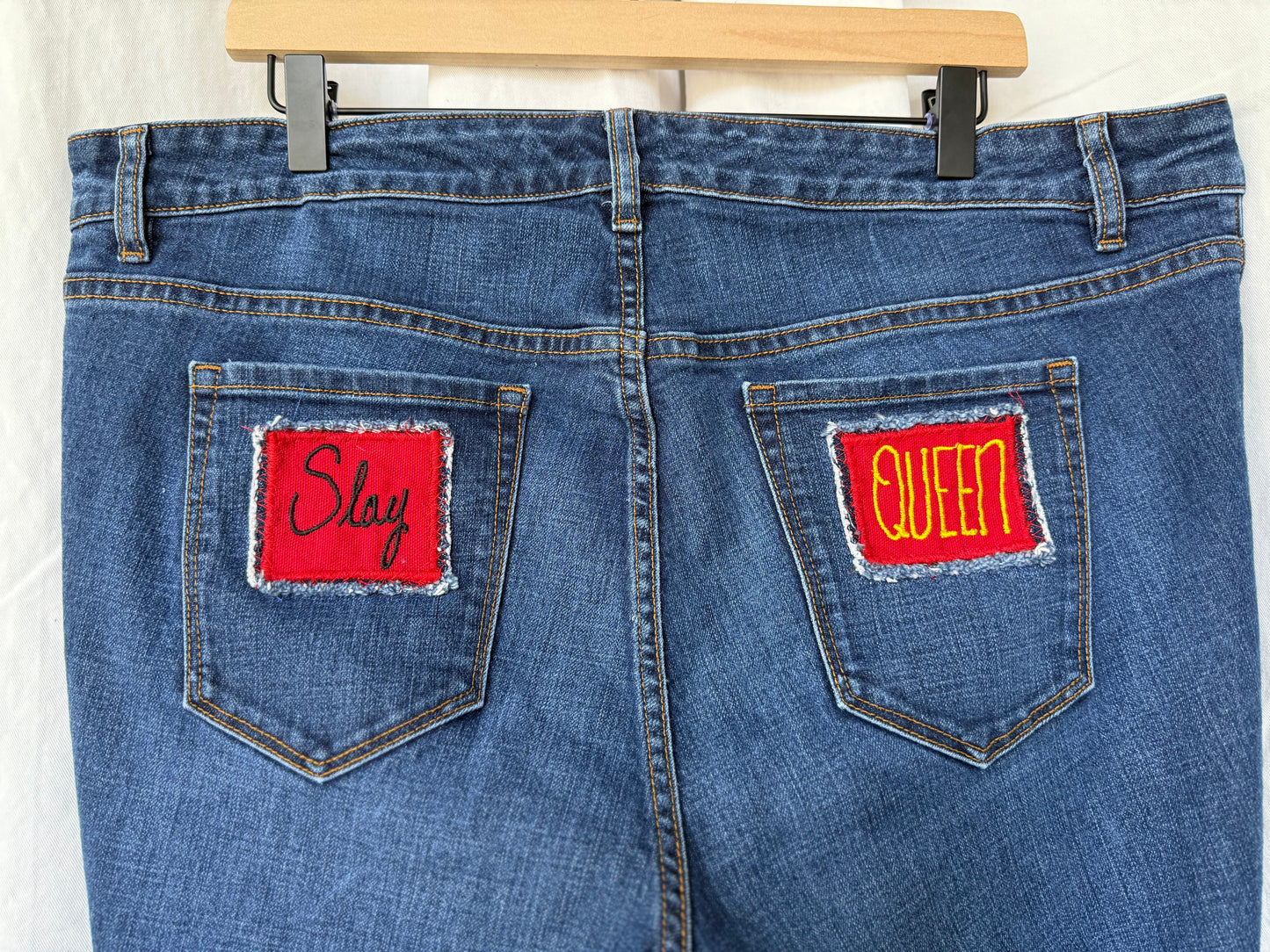 Kansas City Bell Bottom Jeans (size 20) – Retro Patchwork Flare