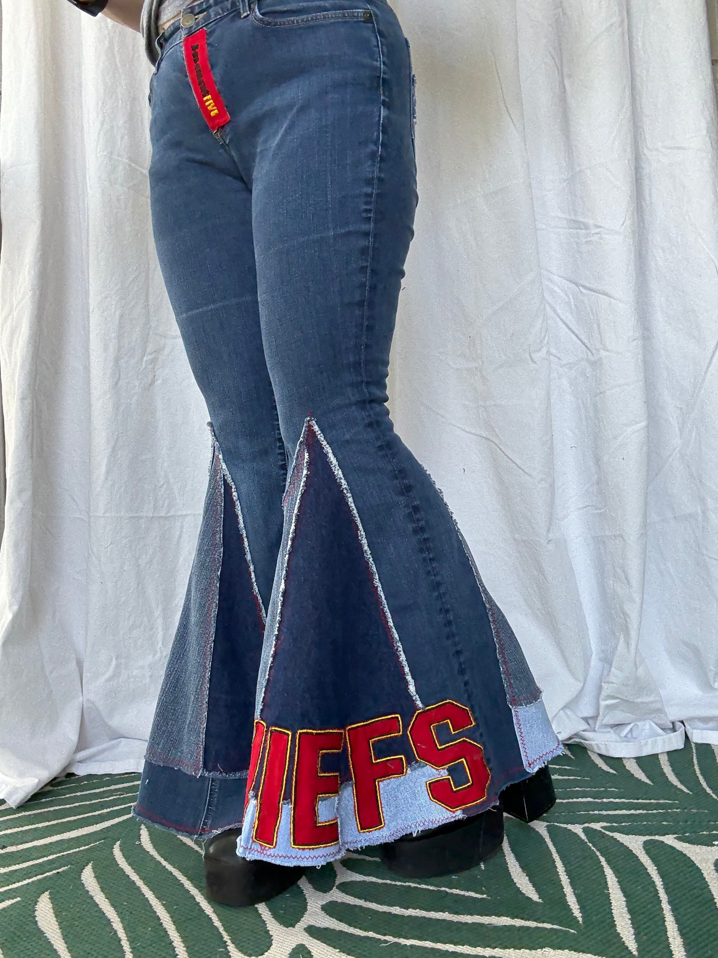 Kansas City Chiefs Bell Bottom Jeans (size 10) – Handmade Flare