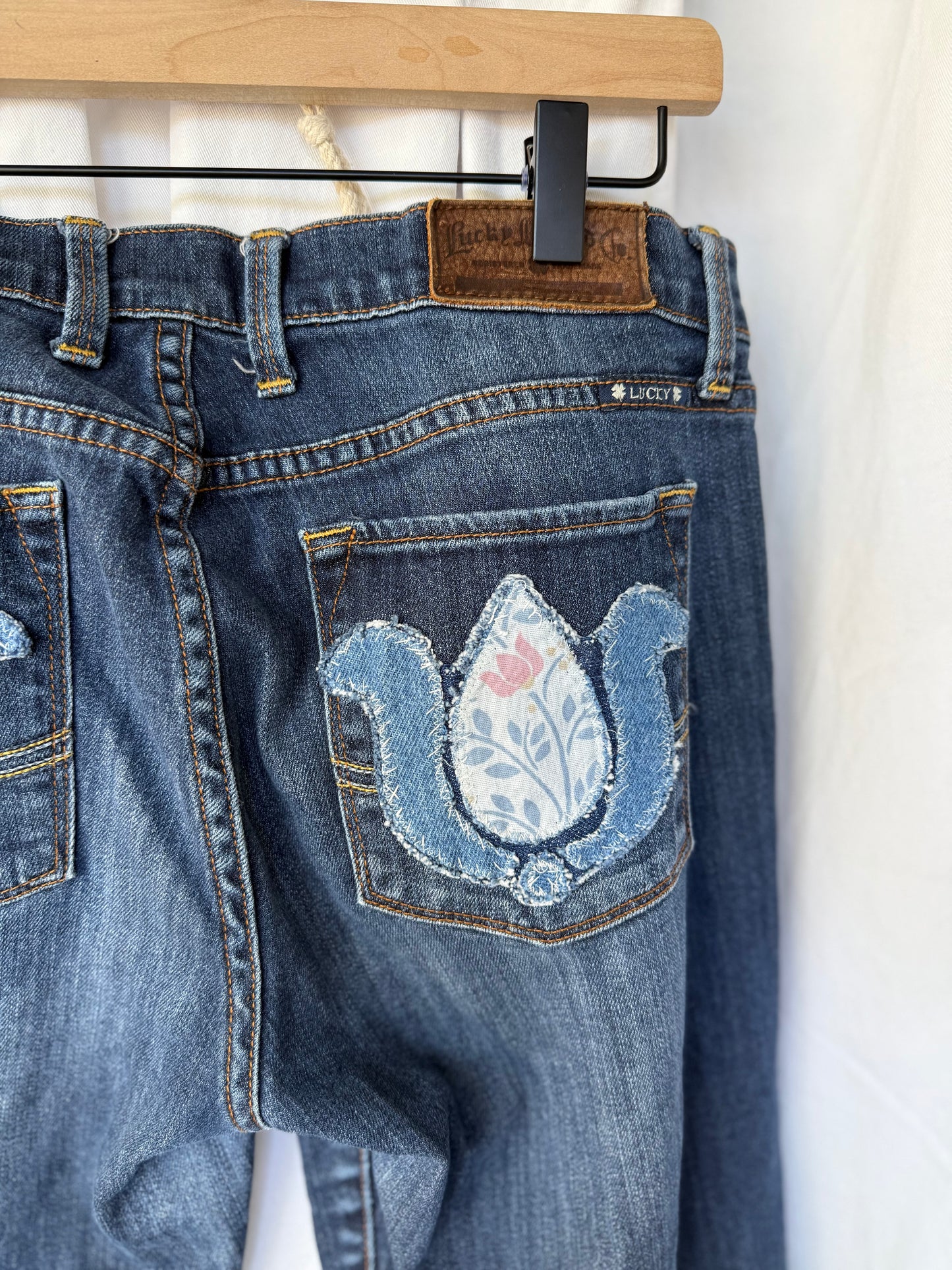Floral Bell Bottom Jeans (size 12) – Romantic Vintage Style