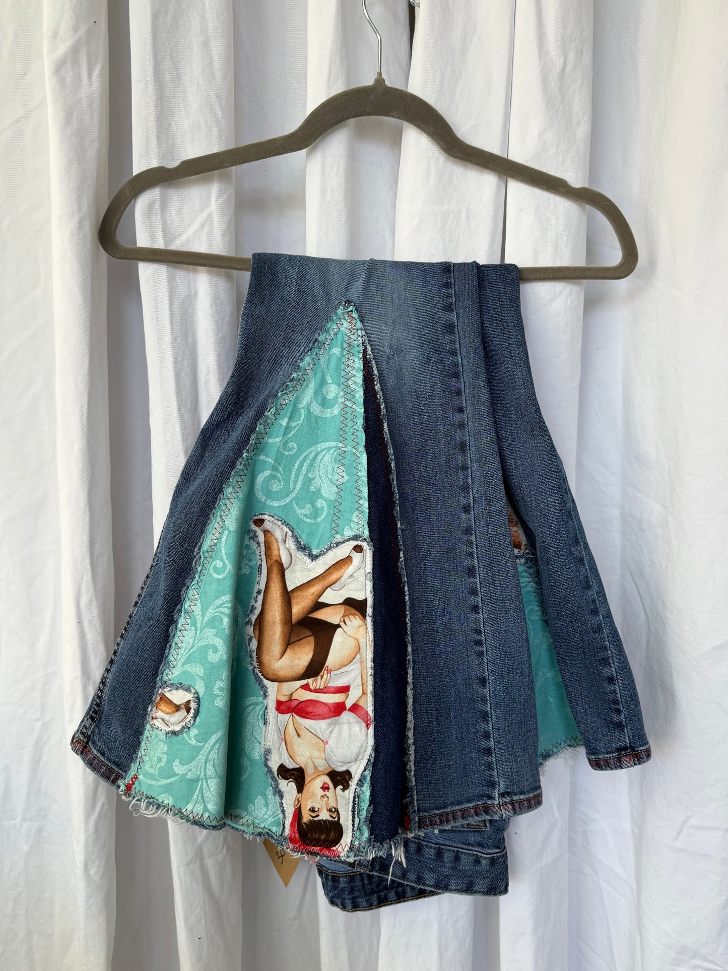 Pin-Up Bell Bottom Jeans (size 10) – Retro Glam Statement Pants