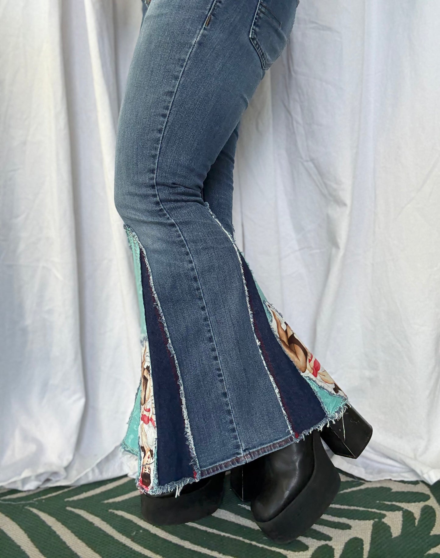 Pin-Up Bell Bottom Jeans (size 10) – Retro Glam Statement Pants