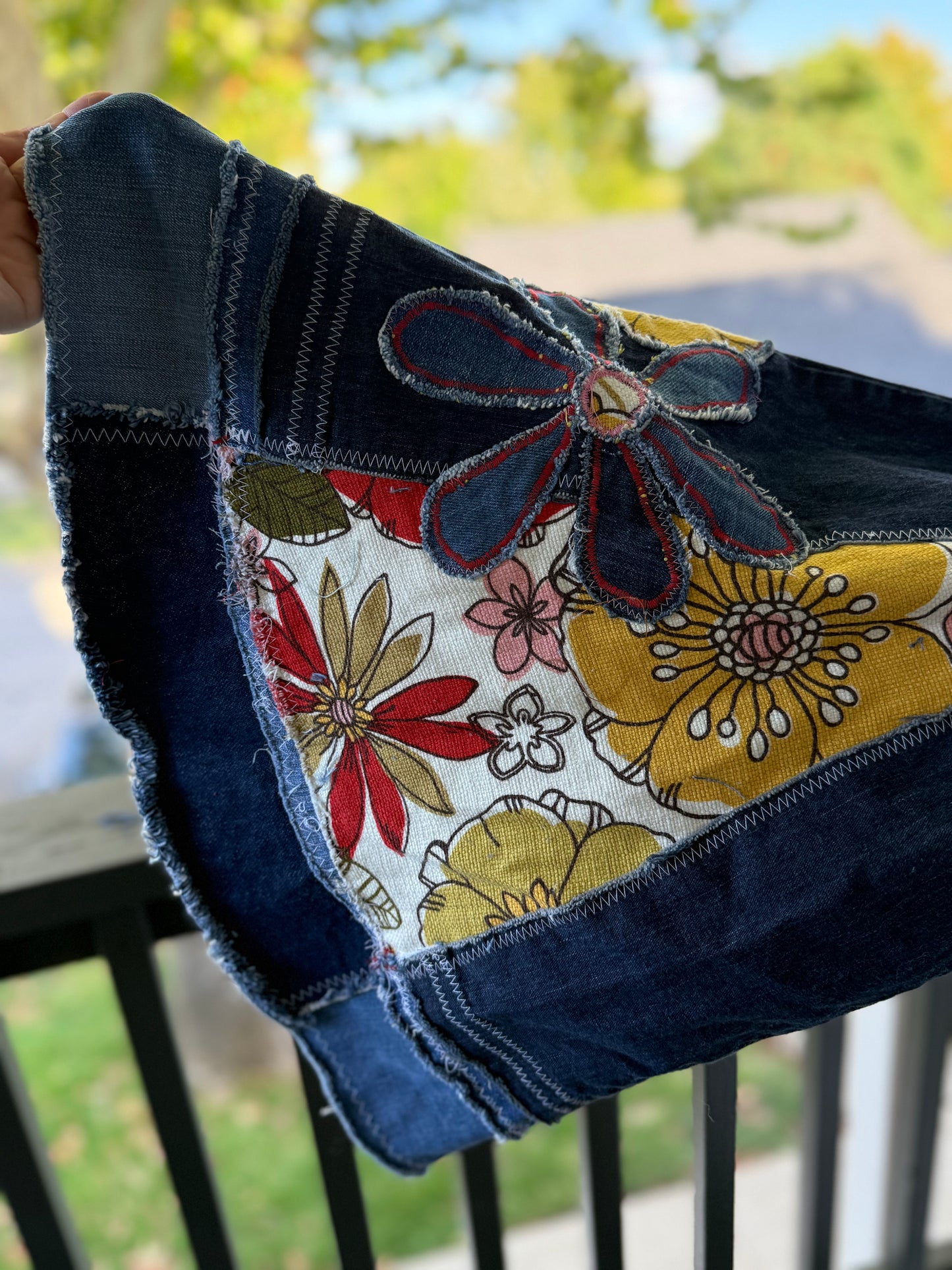 Floral Bell Bottom Jeans (size 20)– Retro Flower Power Flares
