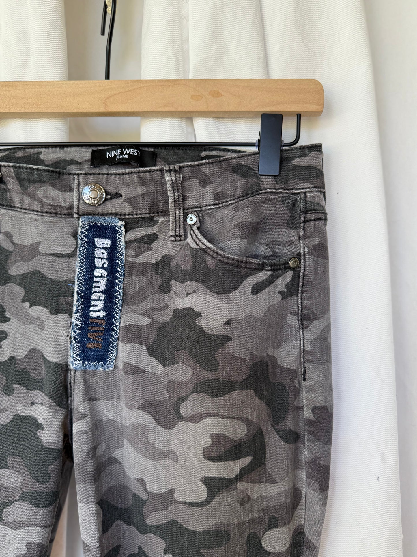 Camo Bell Bottom Jeans (size 4) – Denim Patchwork Flare