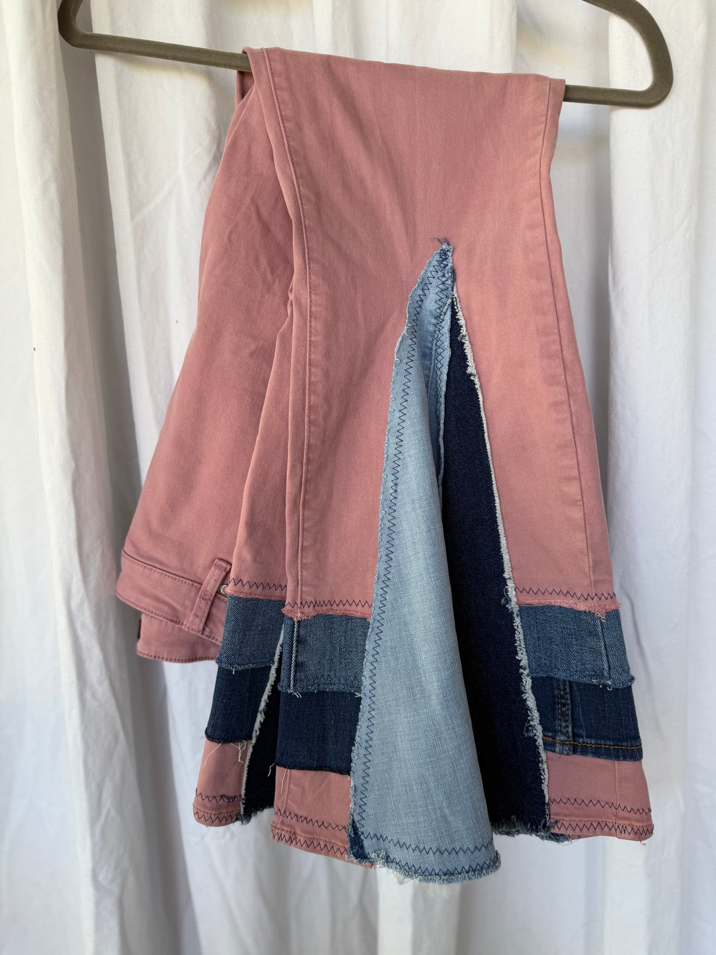 Pink Bell Bottom Jeans (size 12) – Patchwork Denim Flare