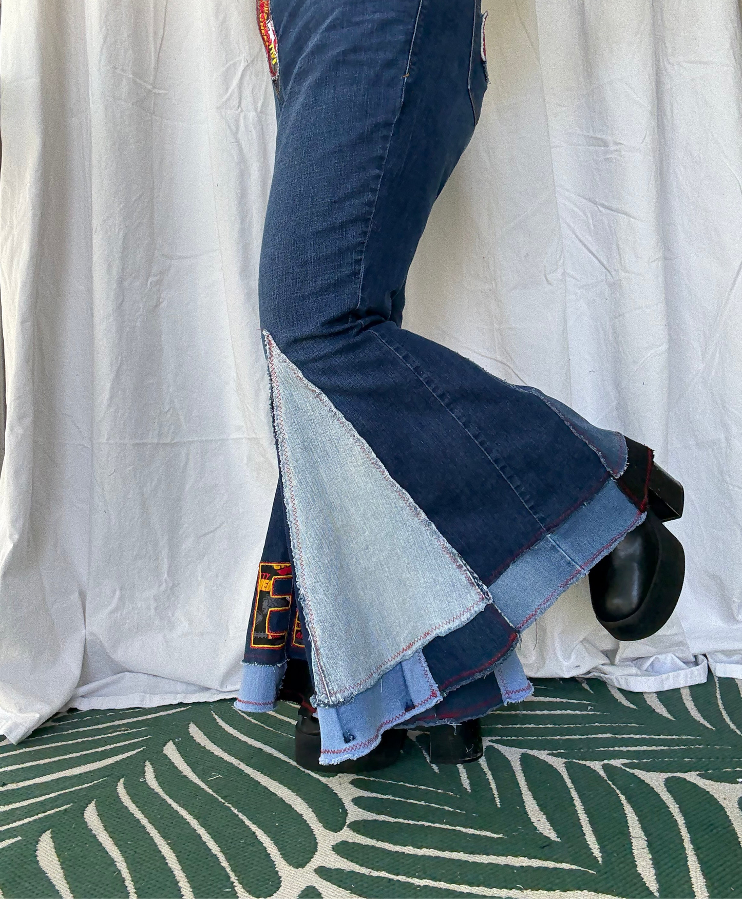 Kansas City Bell Bottom Jeans (size 20) – Retro Patchwork Flare