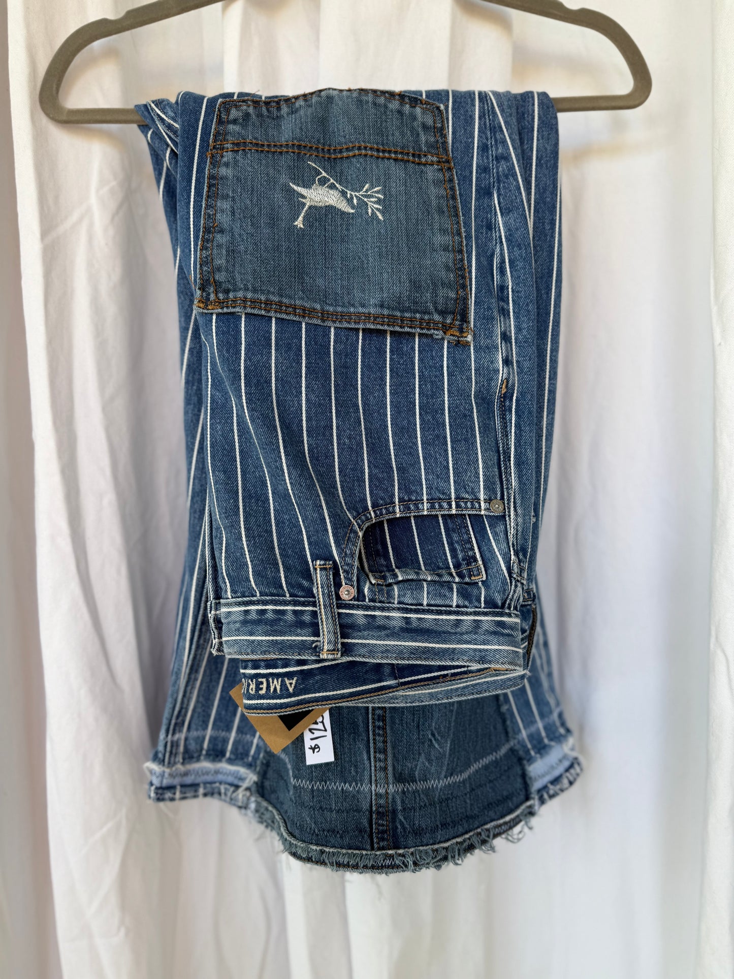 Pinstripe Bell Bottom Jeans – Western Revival Style (size 12)