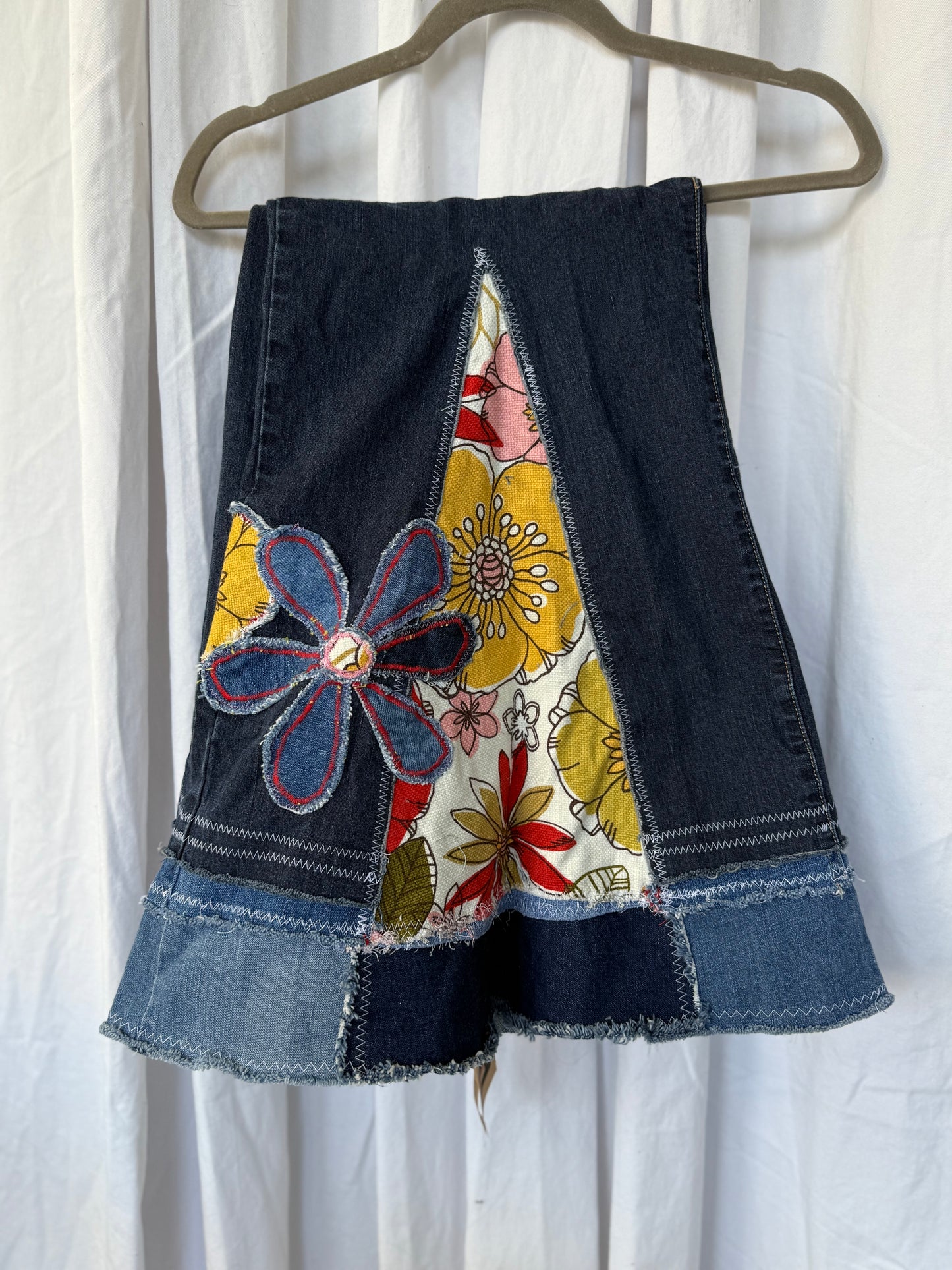 Floral Bell Bottom Jeans (size 20)– Retro Flower Power Flares