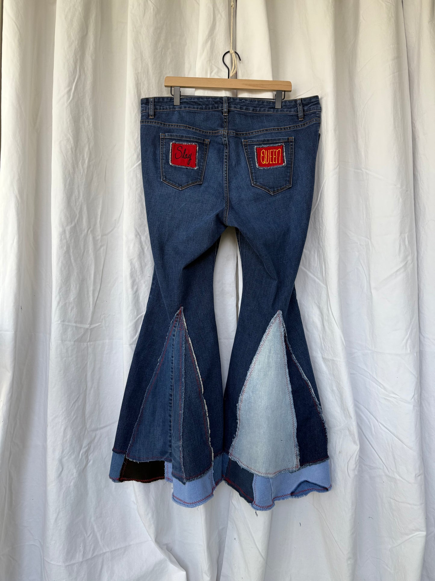 Kansas City Bell Bottom Jeans (size 20) – Retro Patchwork Flare