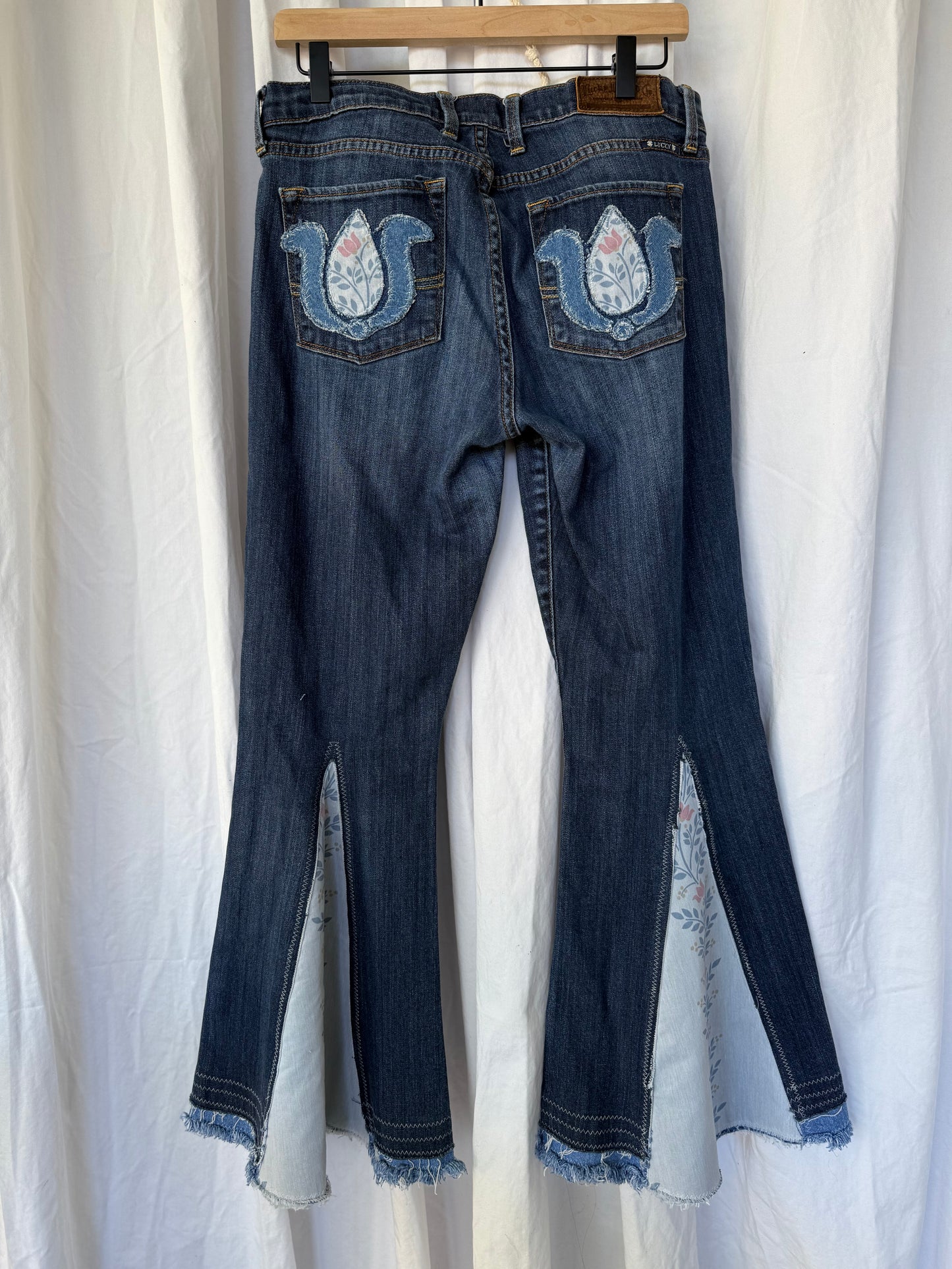 Floral Bell Bottom Jeans (size 12) – Romantic Vintage Style