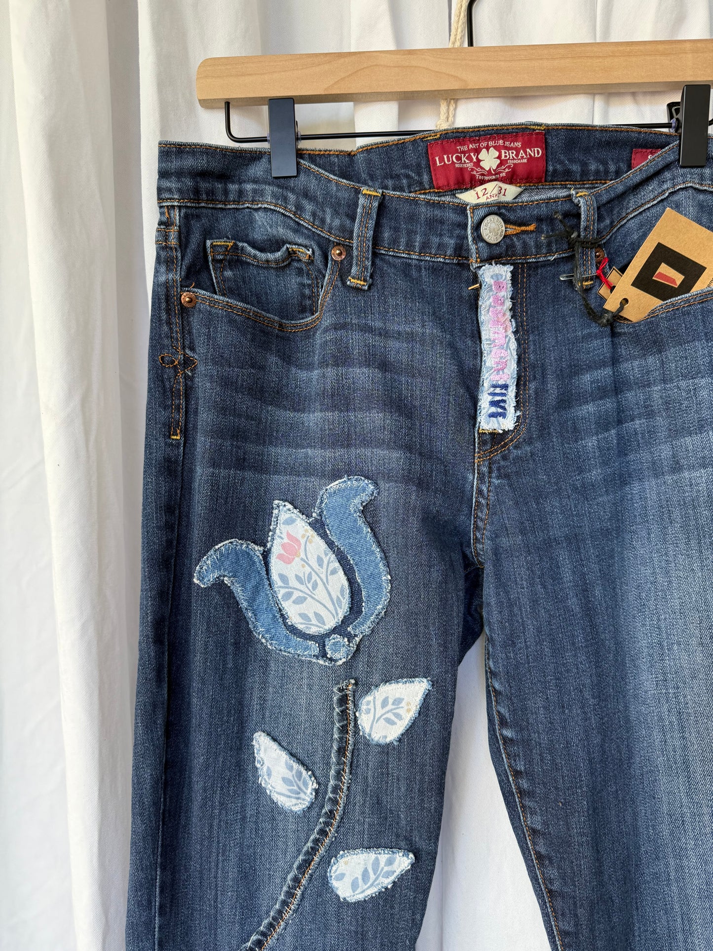 Floral Bell Bottom Jeans (size 12) – Romantic Vintage Style