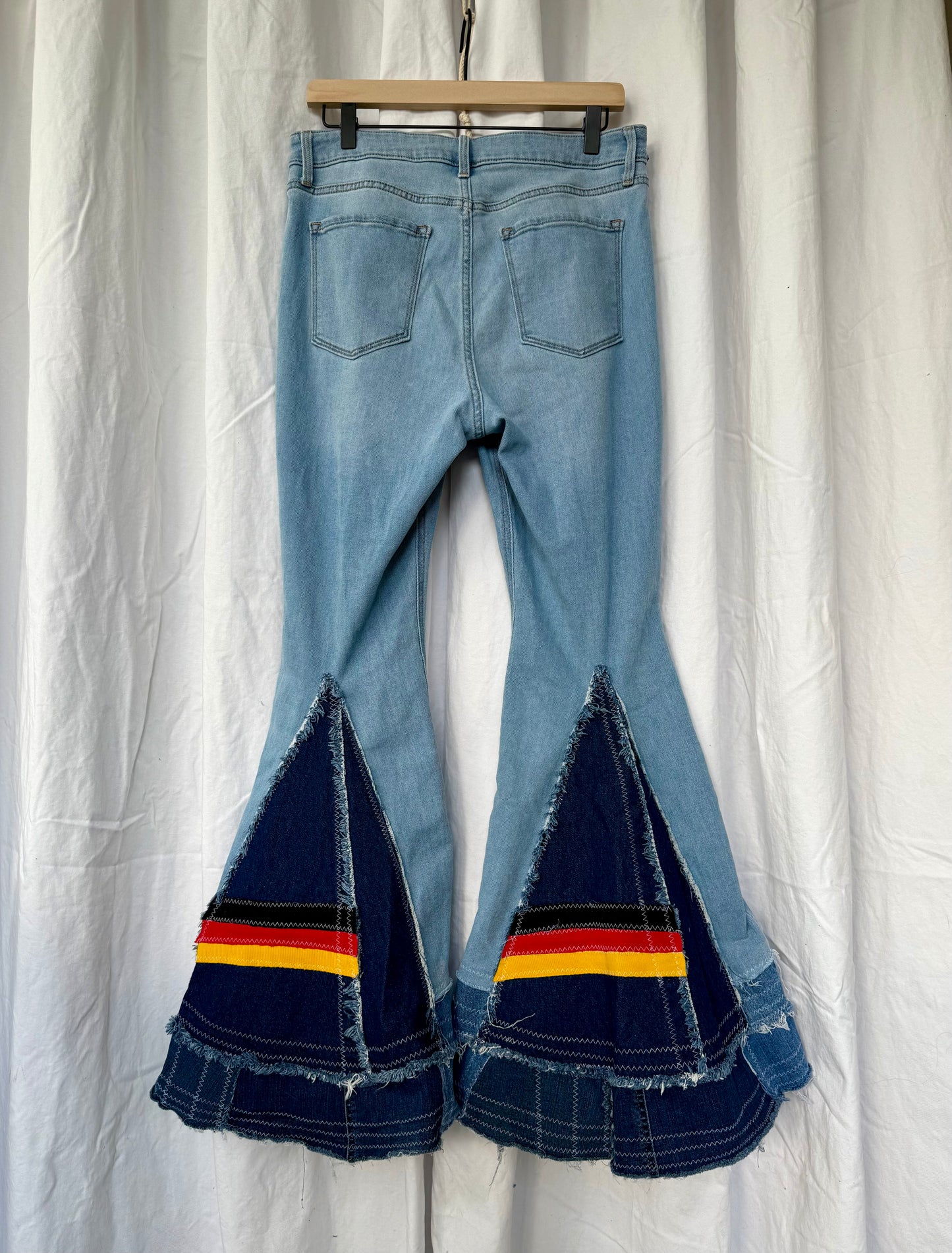 Chiefs Bell Bottom Jeans (size 12) – Light Wash Handmade Flare