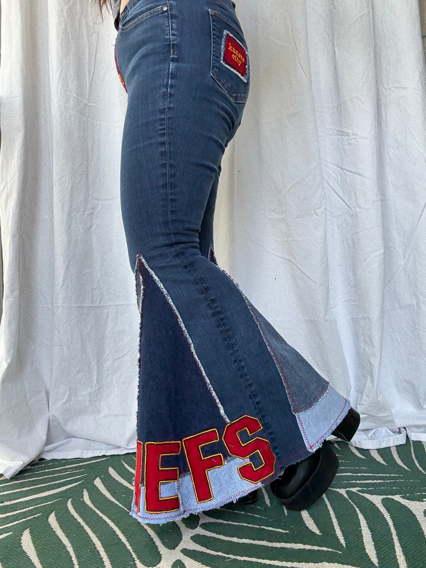Kansas City Chiefs Bell Bottom Jeans (size 10) – Handmade Flare