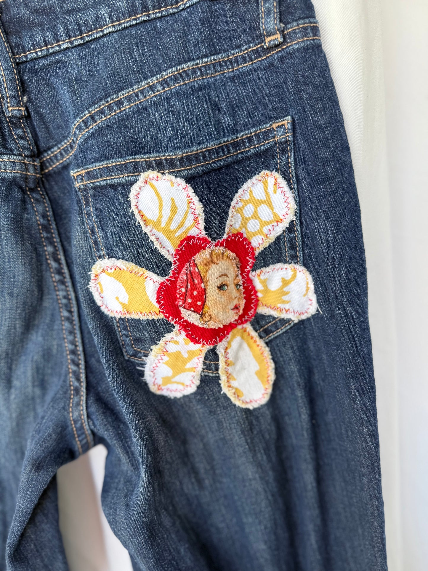 Retro Pin-Up Bell Bottom Jeans (size 2)