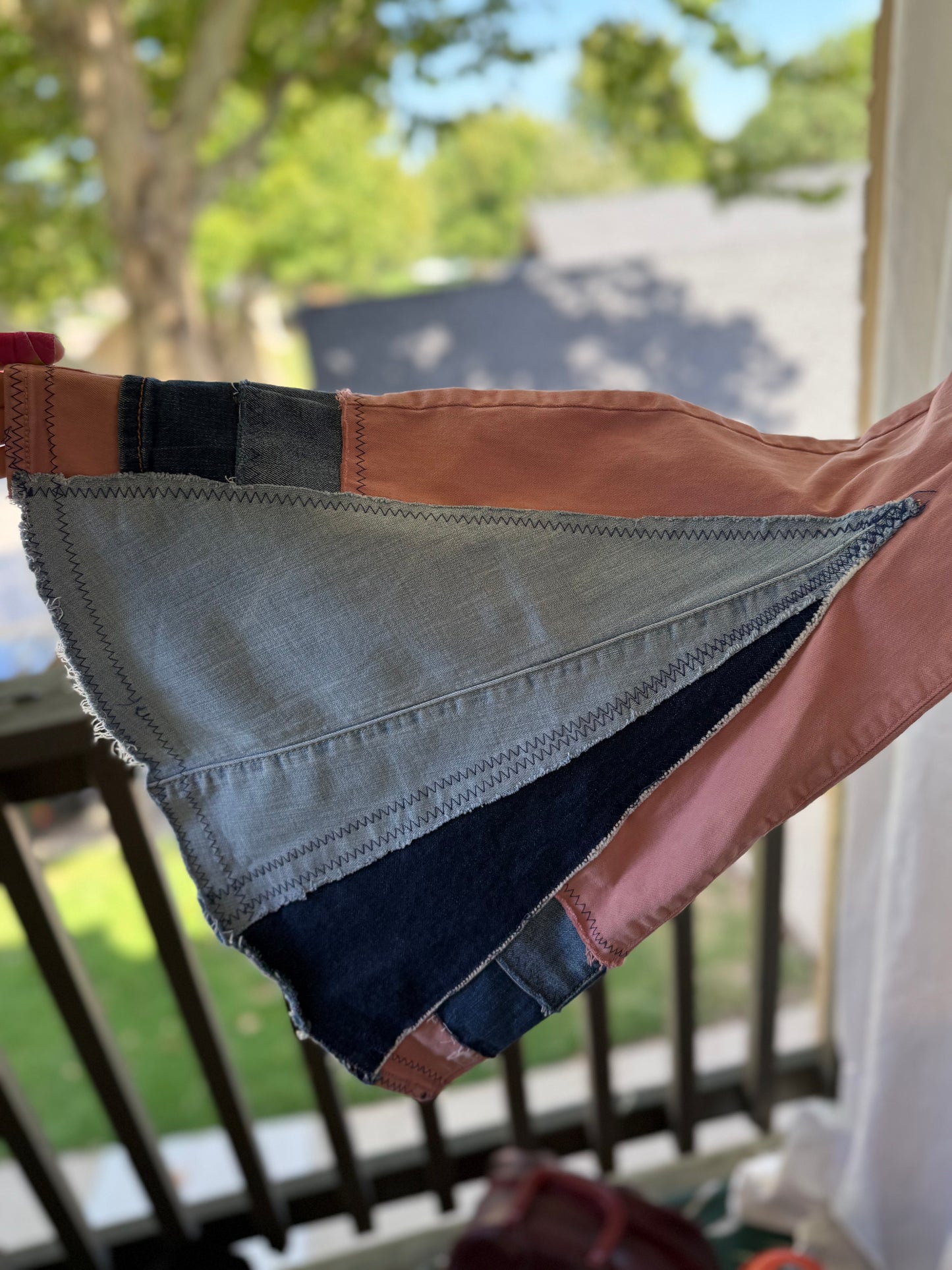 Pink Bell Bottom Jeans (size 12) – Patchwork Denim Flare