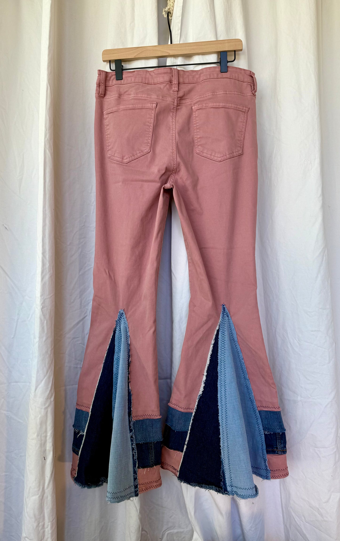 Pink Bell Bottom Jeans (size 12) – Patchwork Denim Flare