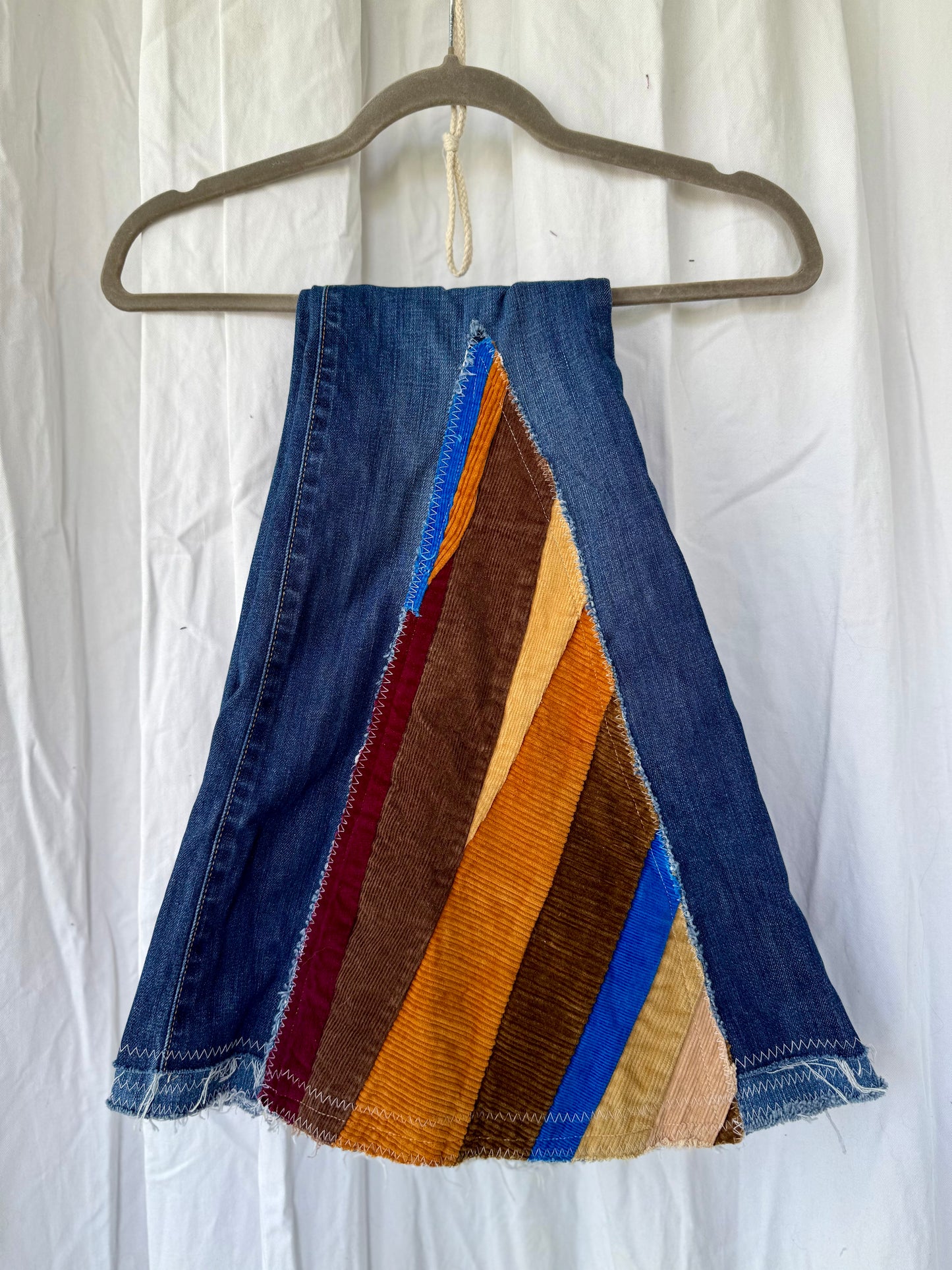 Patchwork Corduroy Bell Bottoms - Size 2 (26x29)
