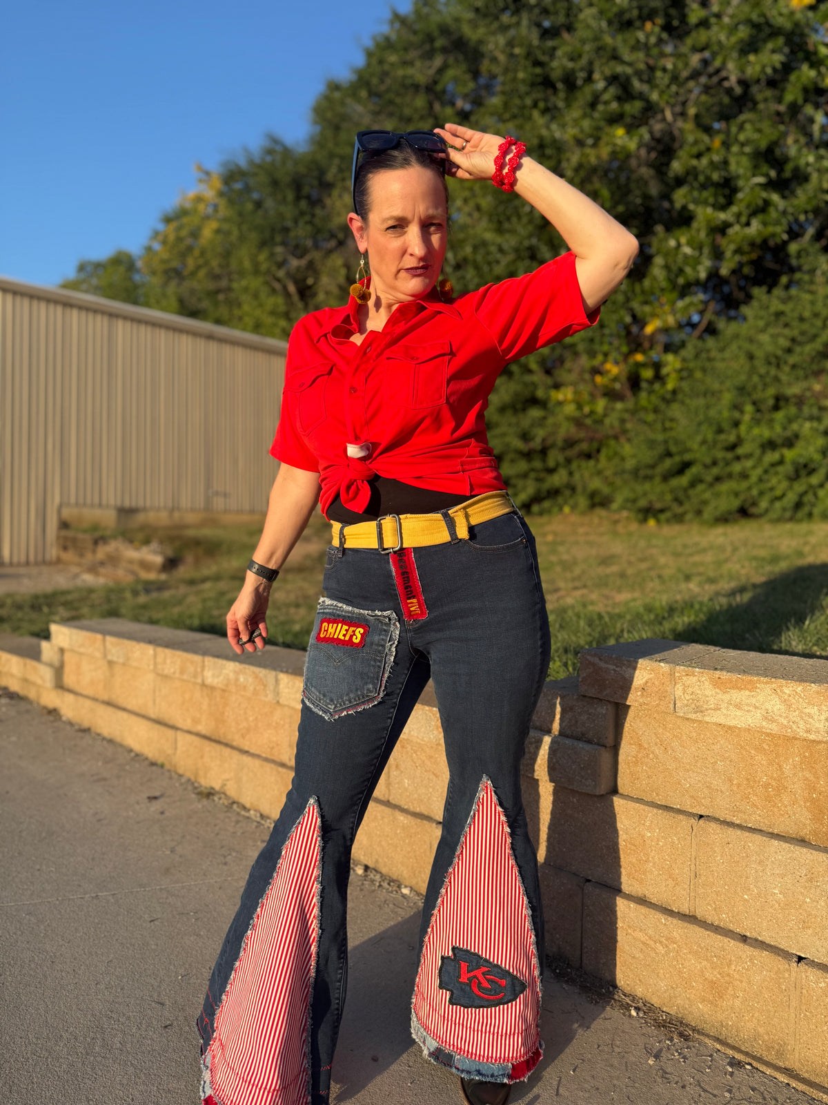 Size 14 - Kansas City Chiefs Upcycled Denim