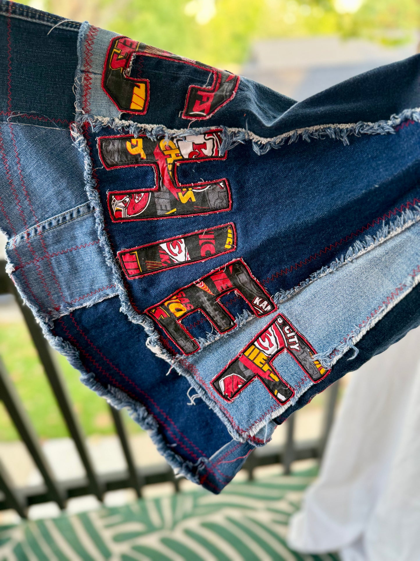 Kansas City Chiefs Bell Bottom Jeans (size 2) – Game Day Statement Pants