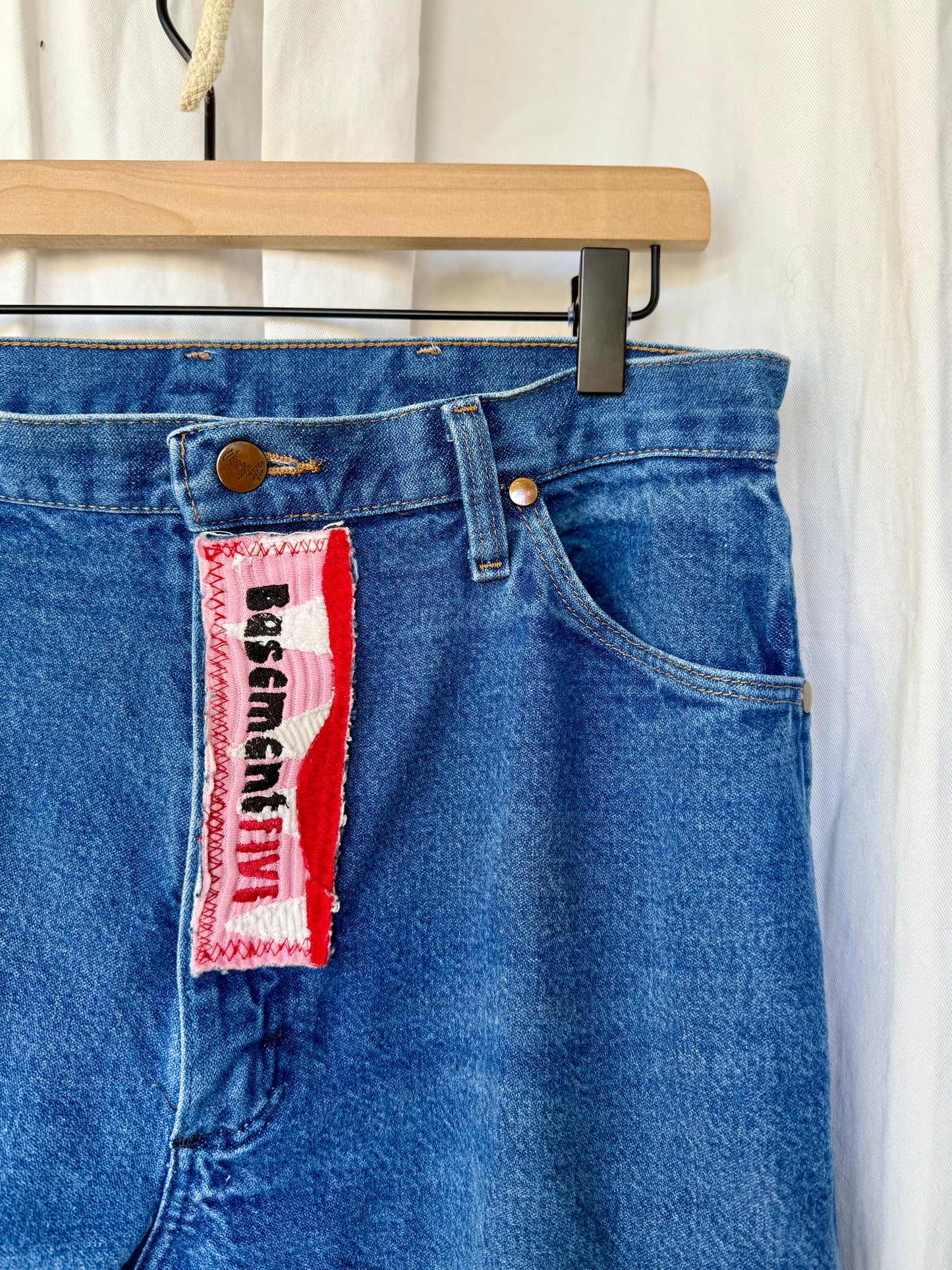 🩸 “Bite Me” Upcycled Denim Bell Bottoms – Size 11