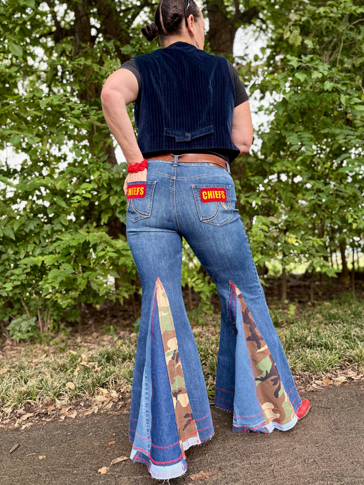 Size 12 - Kansas City Chiefs Upcycled Denim