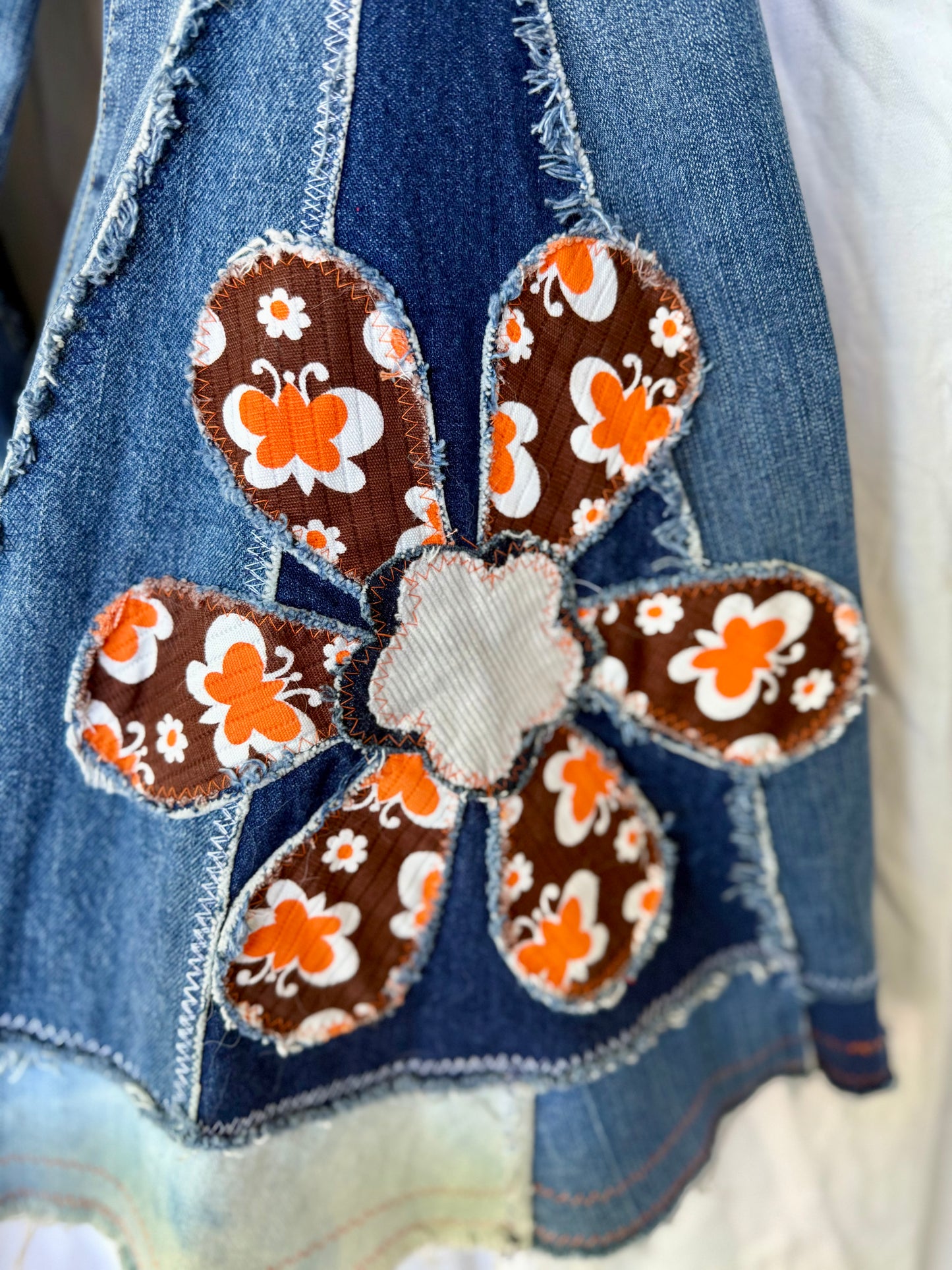 Retro Patchwork Flower Bell Bottoms