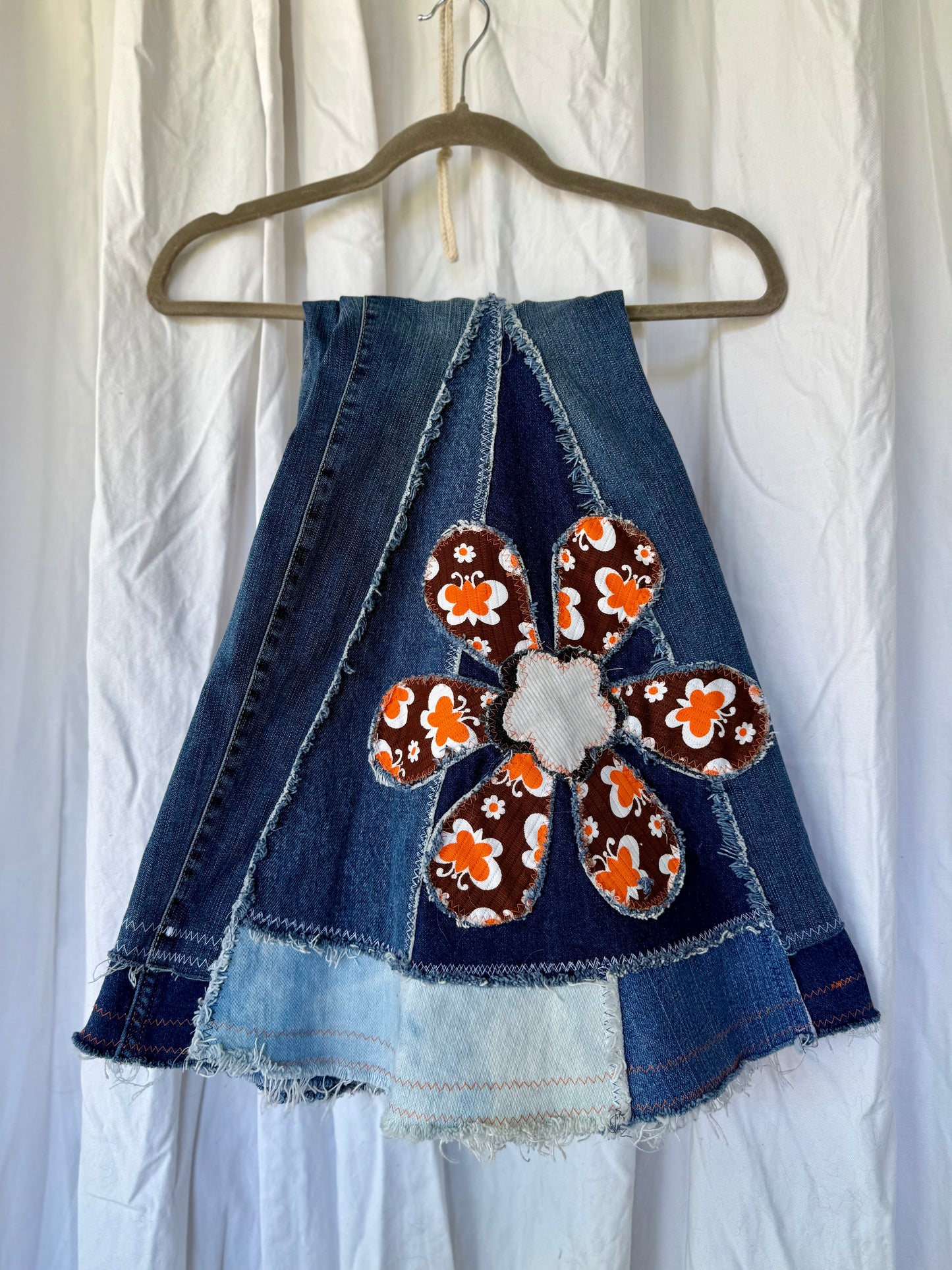 Retro Patchwork Flower Bell Bottoms