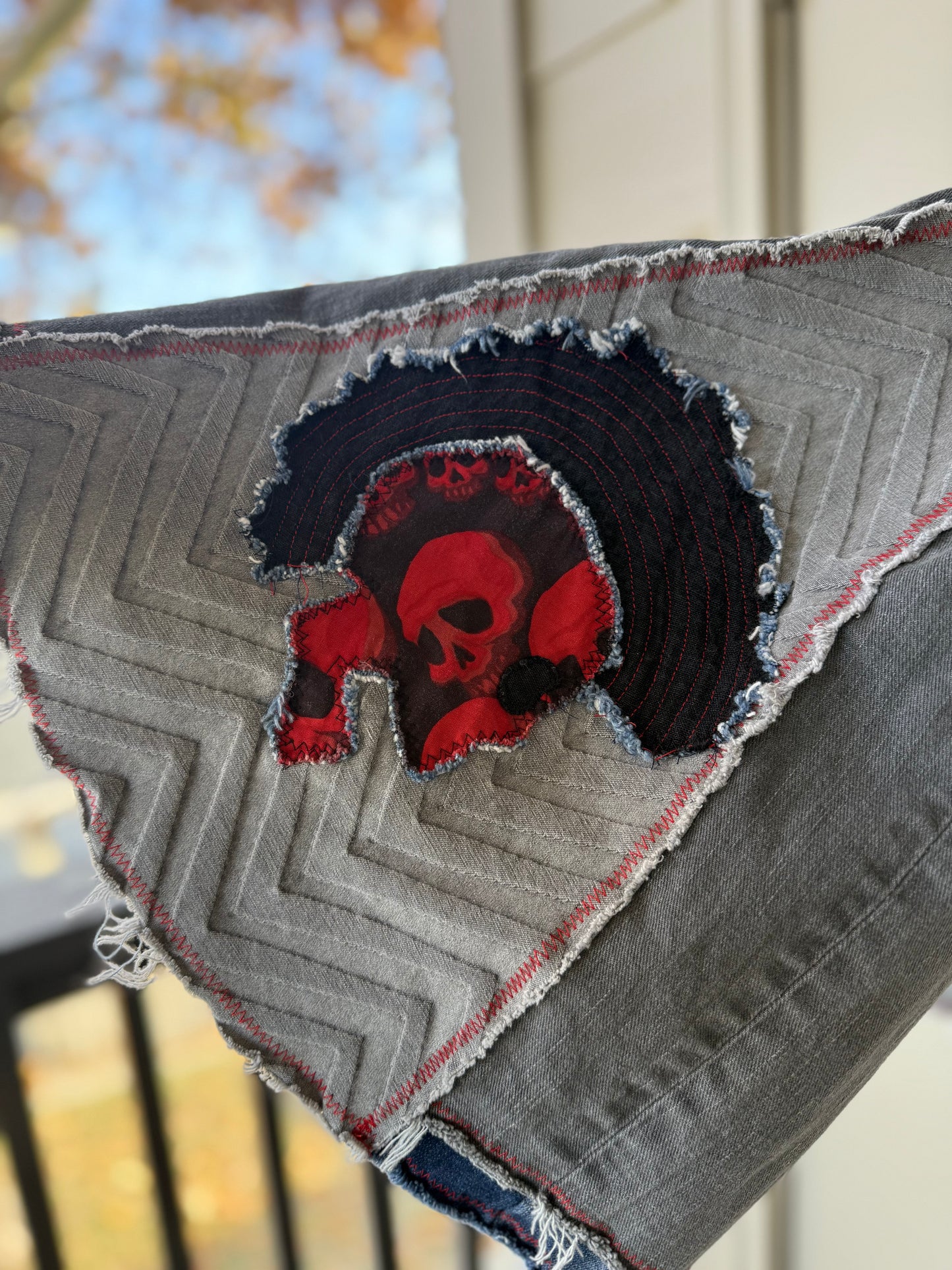 Punk Rock Skull upcycled Bell Bottoms (Levi’s 34x32)