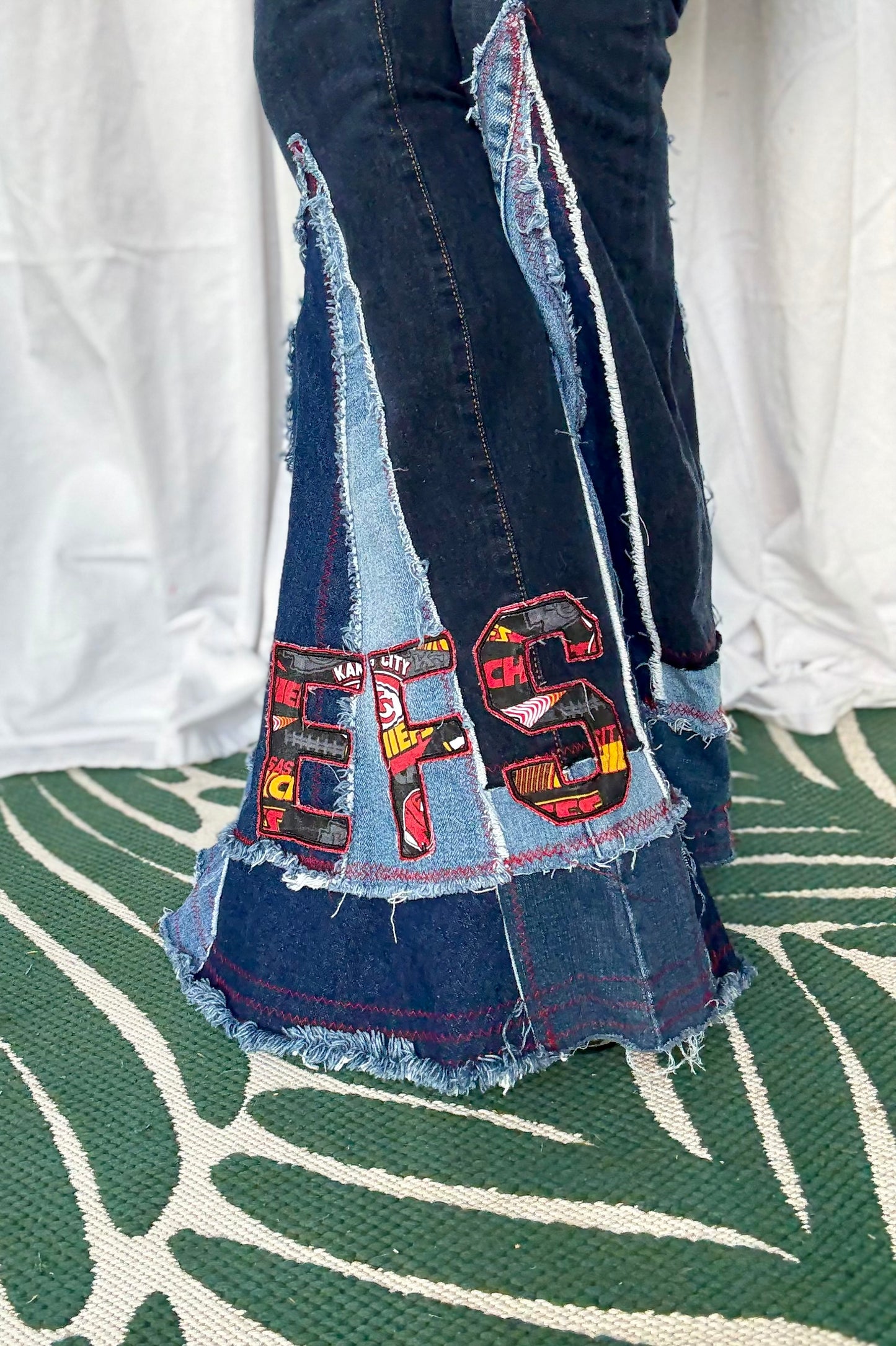 Kansas City Chiefs Bell Bottom Jeans (size 2) – Game Day Statement Pants