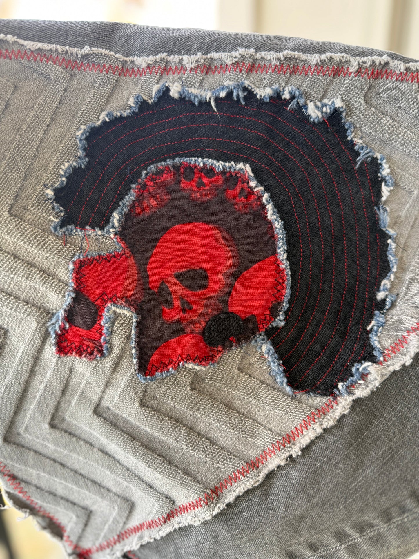 Punk Rock Skull upcycled Bell Bottoms (Levi’s 34x32)