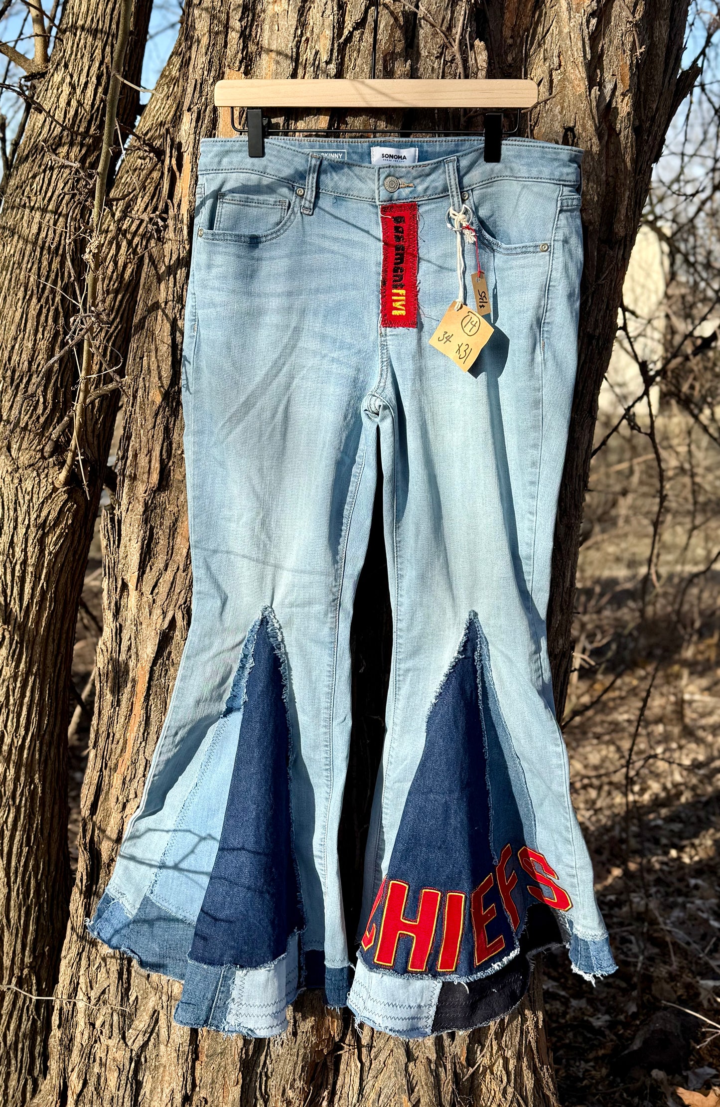 Chiefs Bell Bottom Jeans (Size 14) – Light Wash Statement Flares