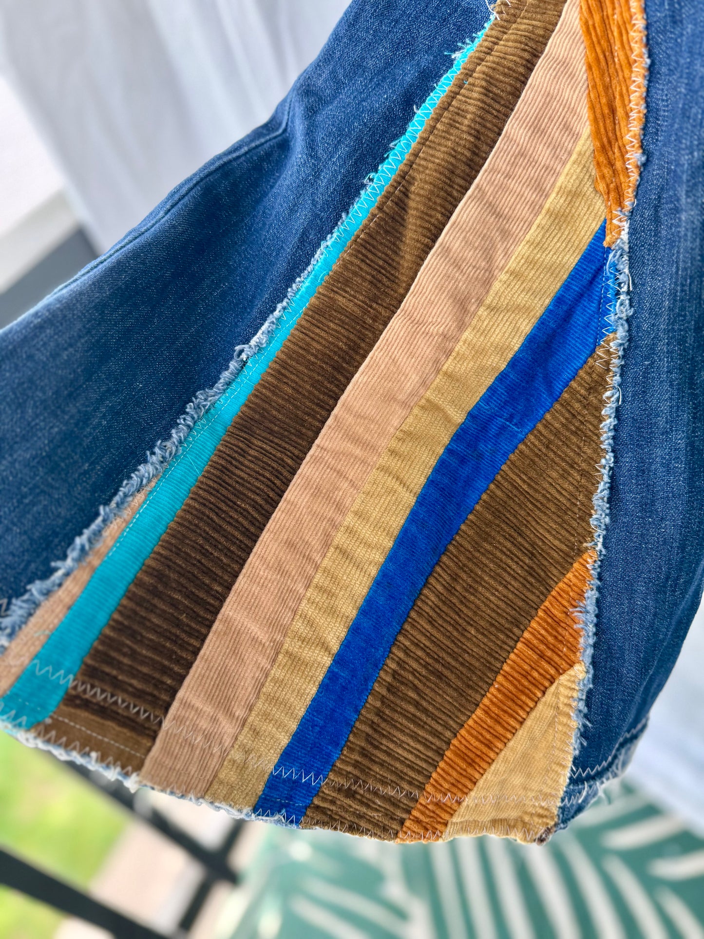 Patchwork Corduroy Bell Bottoms - Size 2 (26x29)