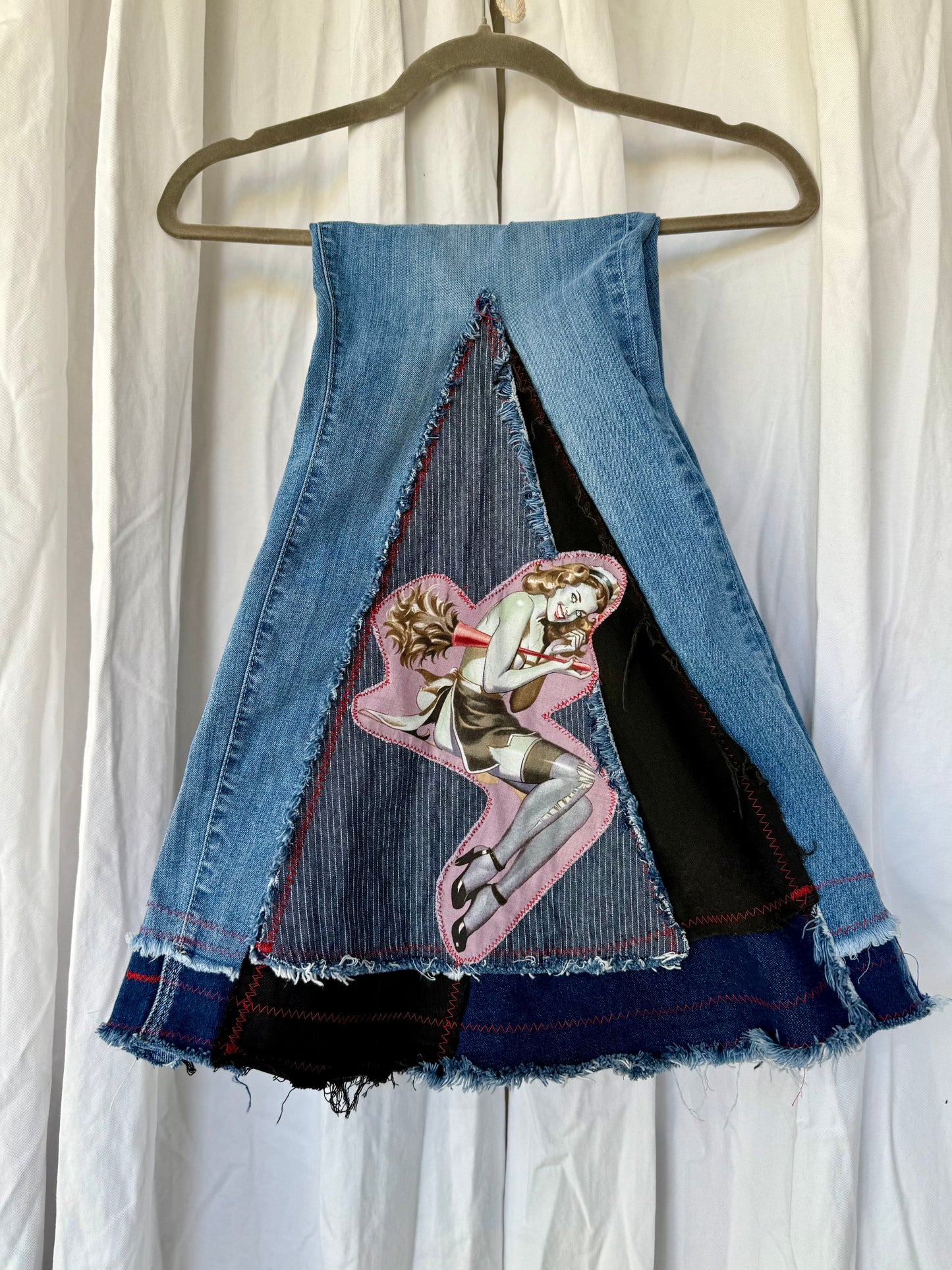 “Cleaning lady” Pin-Up Zombie Bell Bottom Jeans – Retro Rocker Flare (size 12)