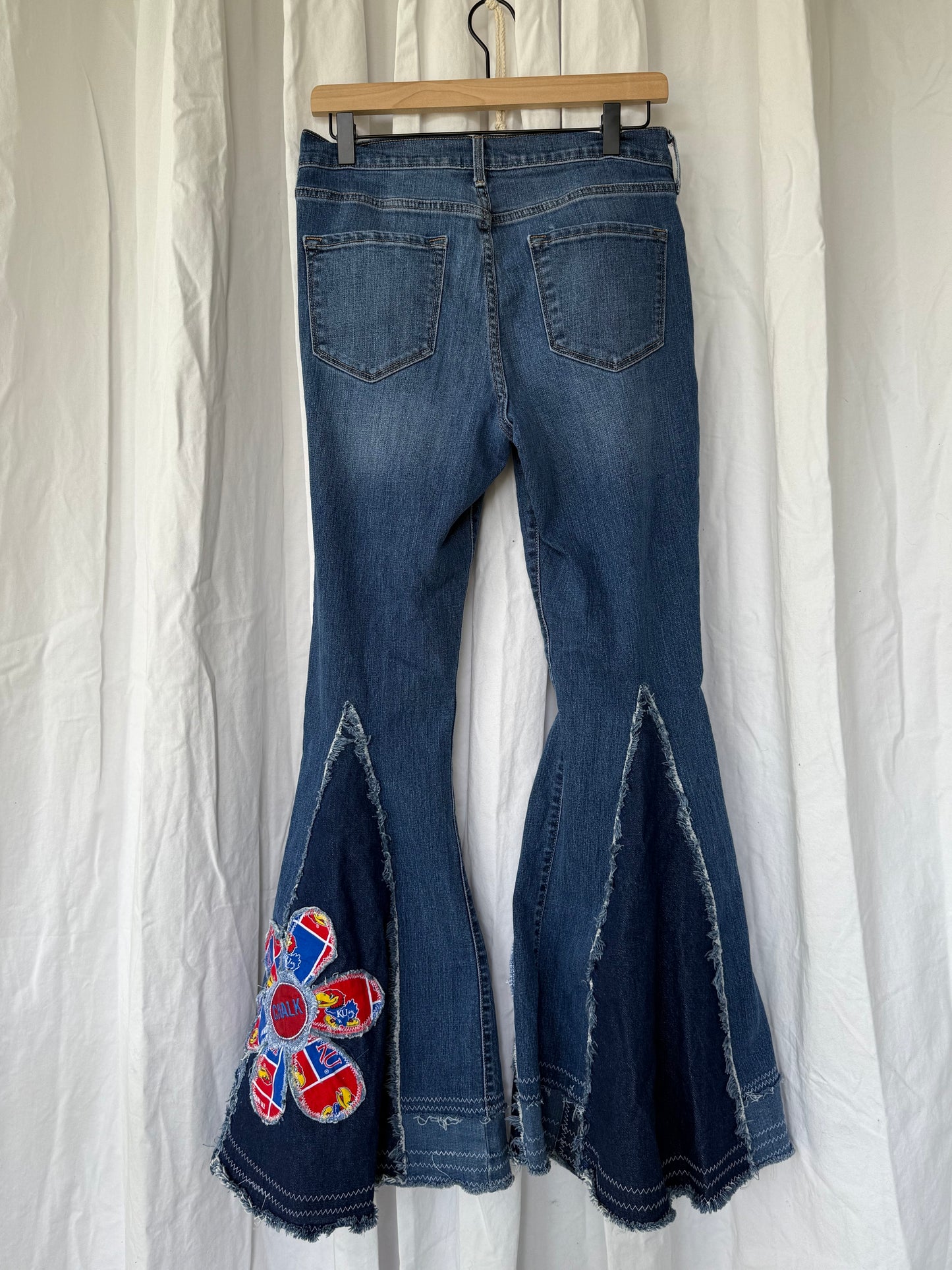 Jayhawks Bell Bottom Jeans (size 6) – Rock the Retro Game Day Look