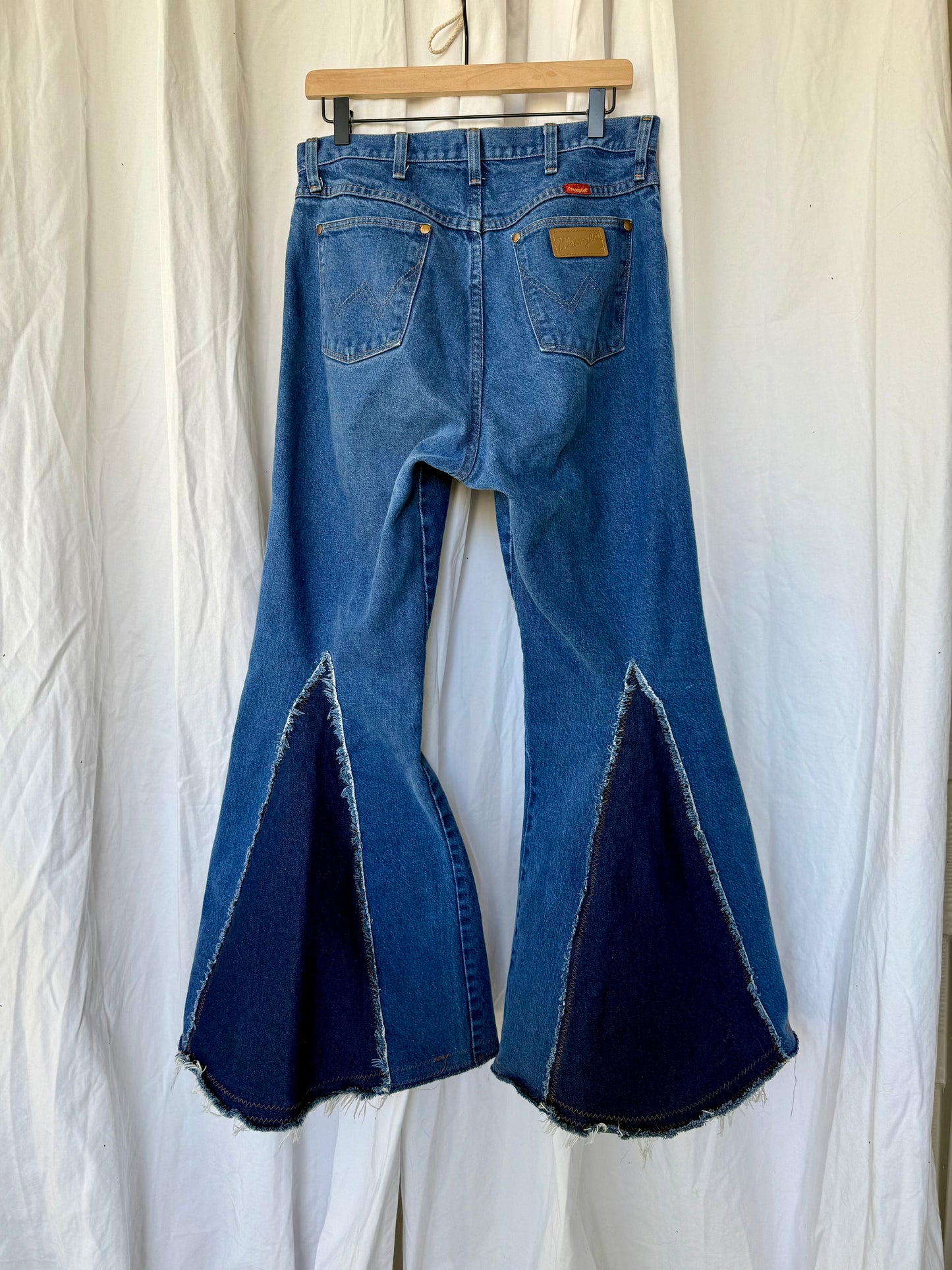 🩸 “Bite Me” Upcycled Denim Bell Bottoms – Size 11