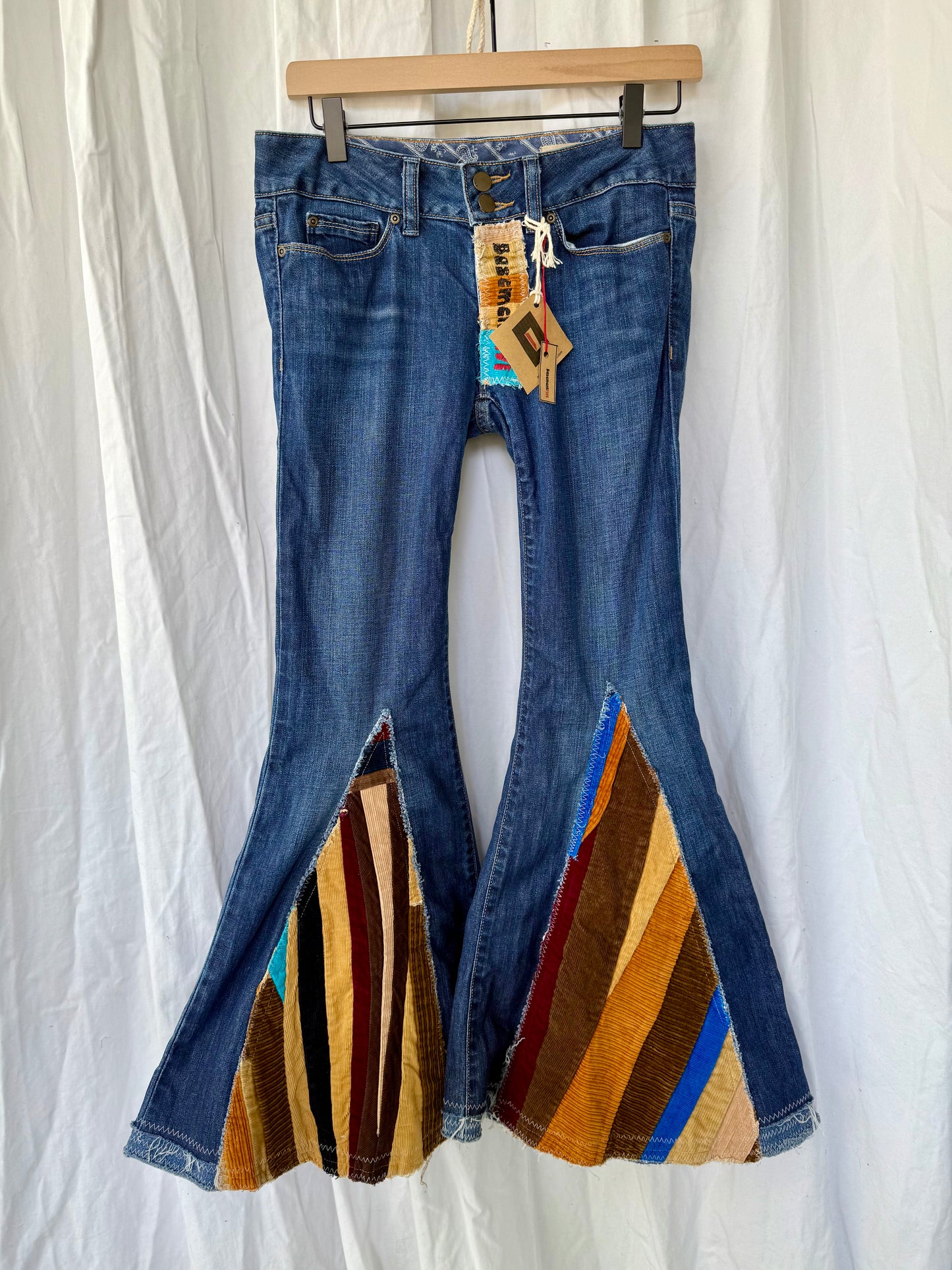 Patchwork Corduroy Bell Bottoms - Size 2 (26x29)