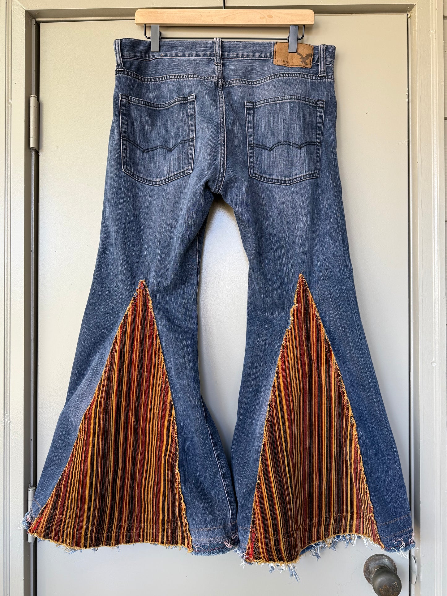 Zombie Beach Model Corduroy Bell Bottom Jeans — Upcycled Vintage Denim (Men’s 34x30)